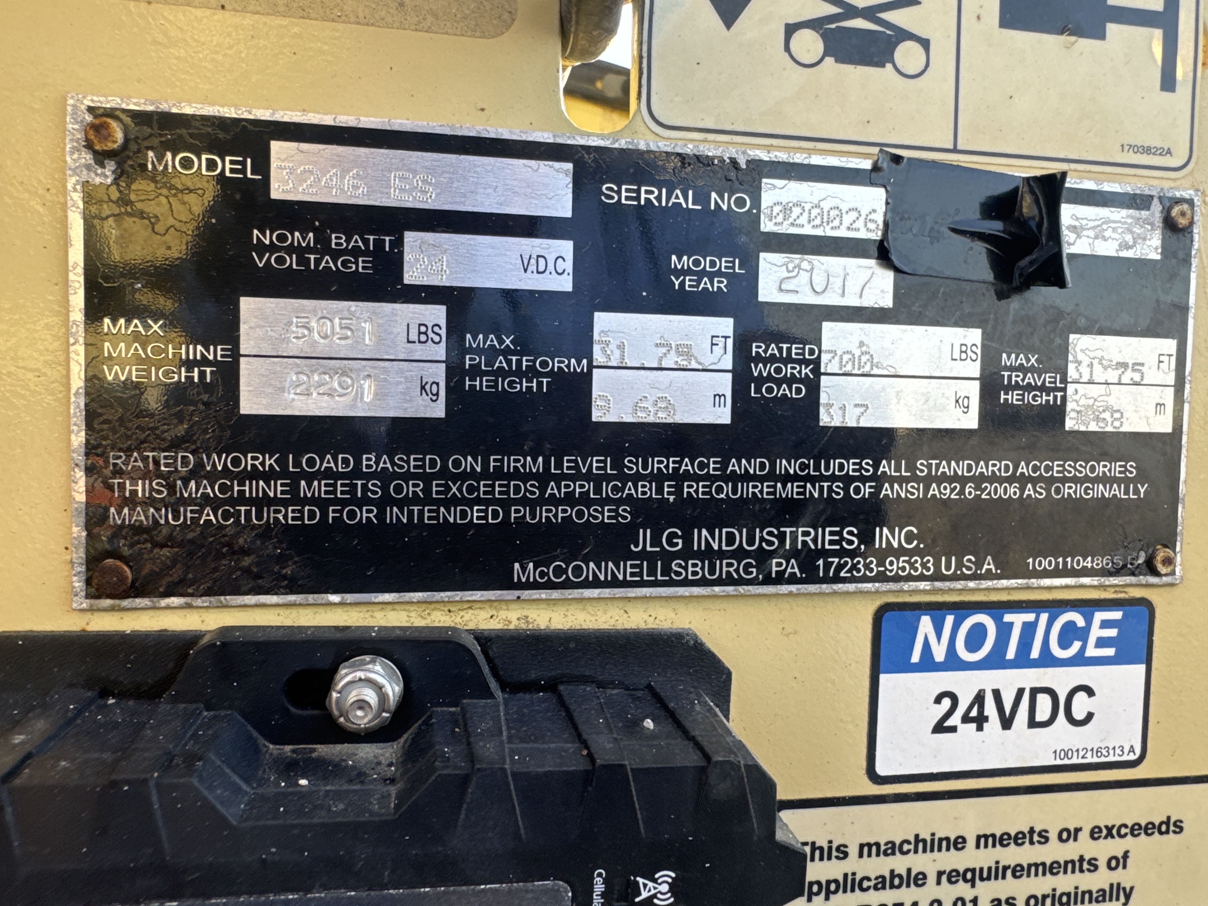 SLA-019-JLG-3246ES-Scissor-lifts-inspection-General-Serial-number-1