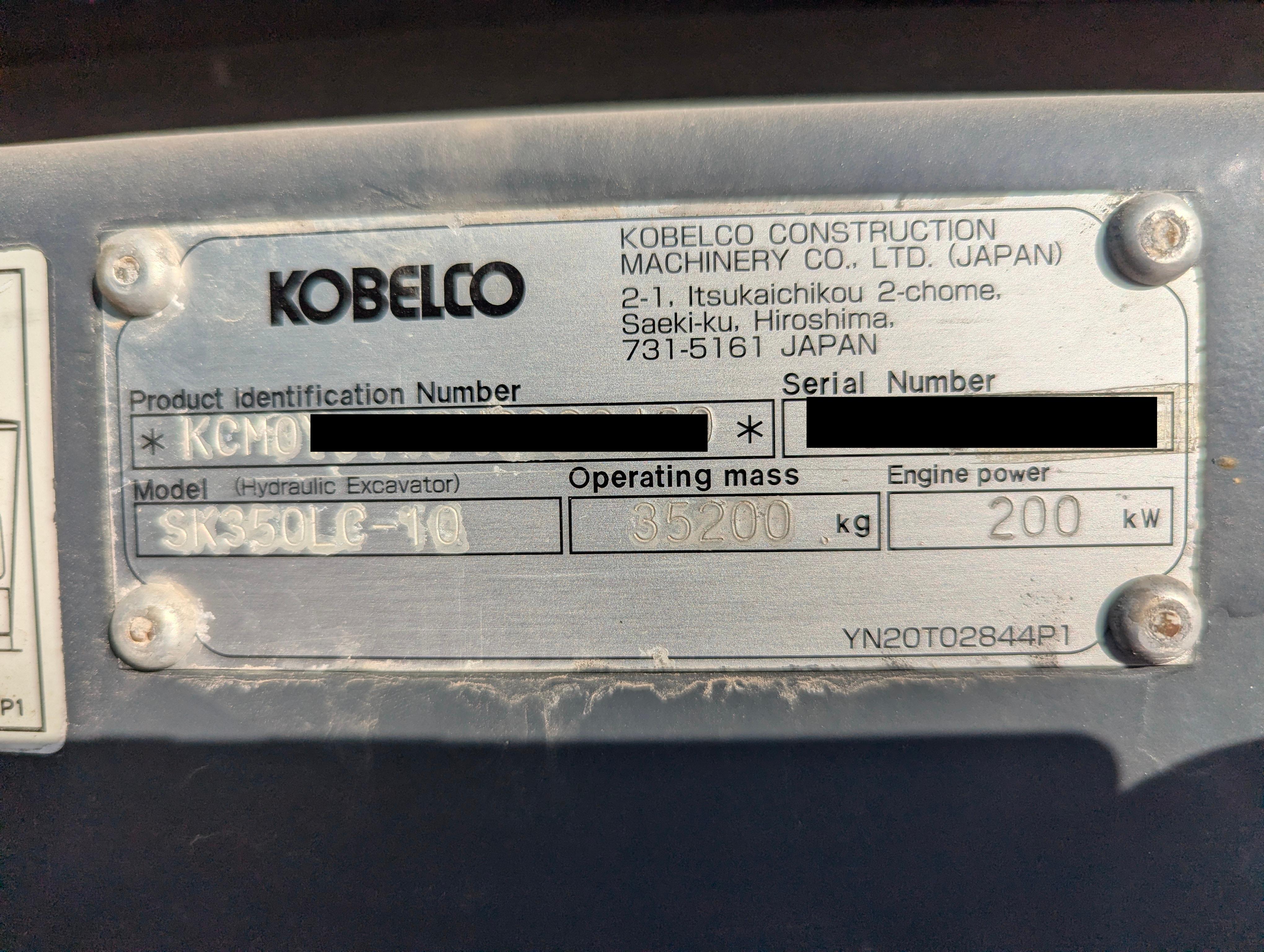 MDX-003-Kobelco-SK350LC-10-Medium-excavators-inspection-General-Serial-number-1