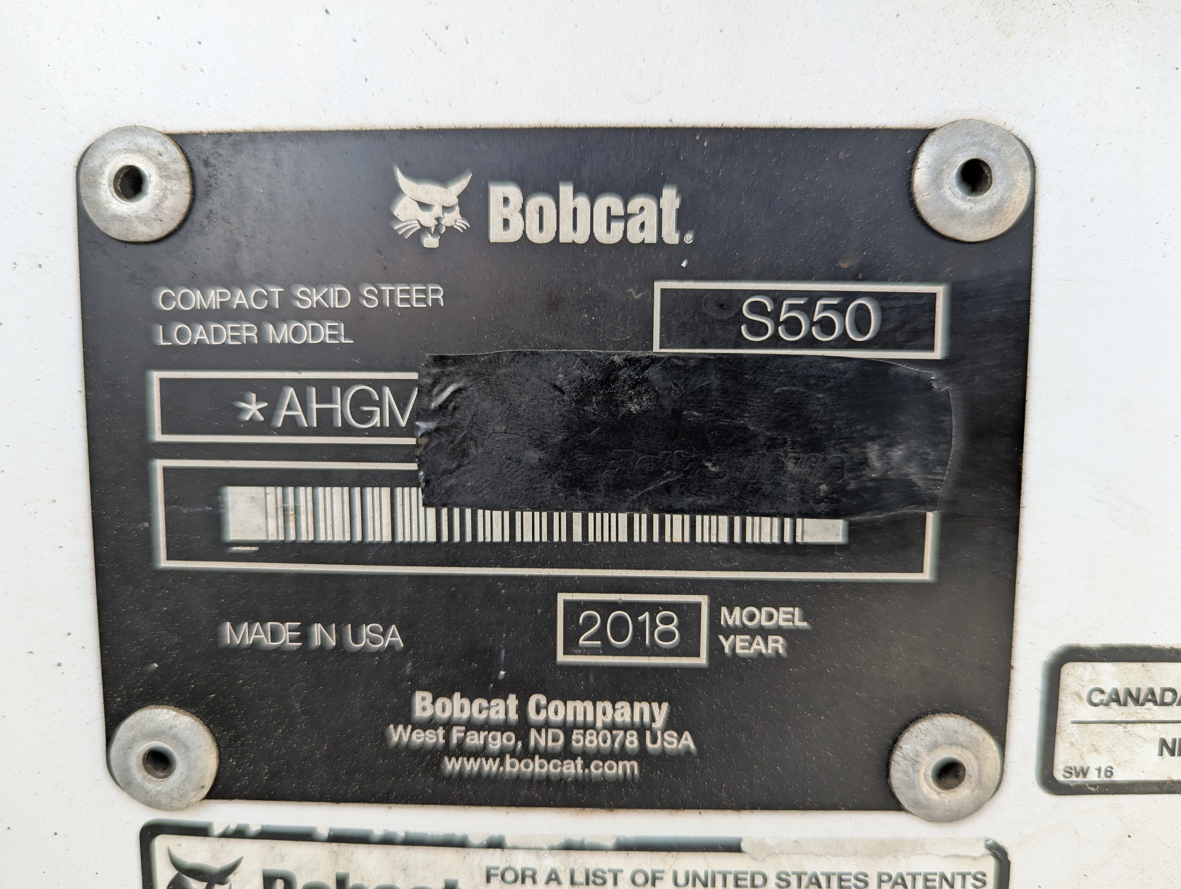 SSL-017-Bobcat-S550-Skid-steer-loaders-inspection-General-Serial-number-1