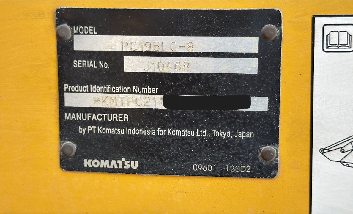 MDX-023-Komatsu-PC195LC-8-Medium-excavators-inspection-General-Serial-number-3