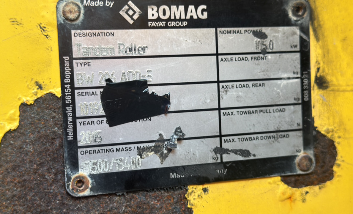 SRC-015-Bomag-BW-206-AD-05-Tandem-rollers-inspection-General-Serial-number-1