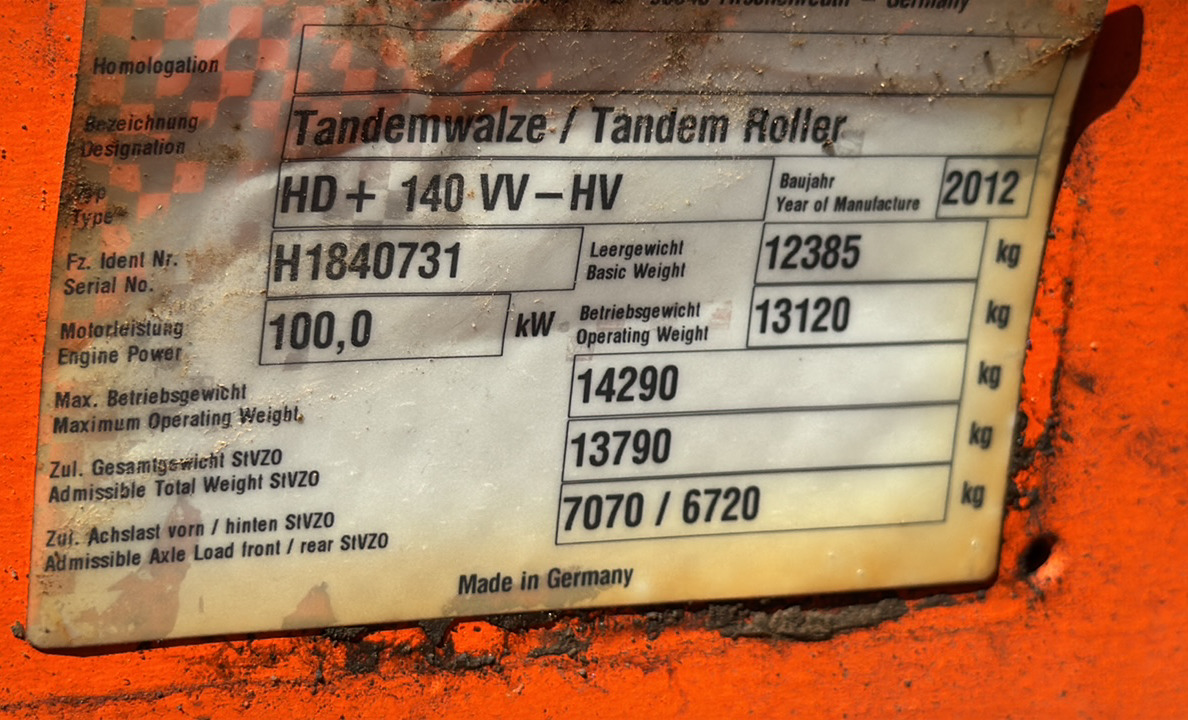 SRC-013-Hamm-HD-140-VV-HV-Tandem-rollers-inspection-General-Serial-number-1