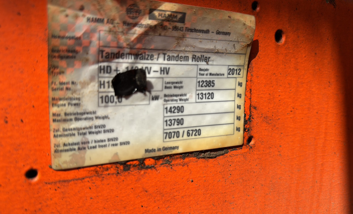 SRC-013-Hamm-HD-140-VV-HV-Tandem-rollers-inspection-General-Serial-number-1