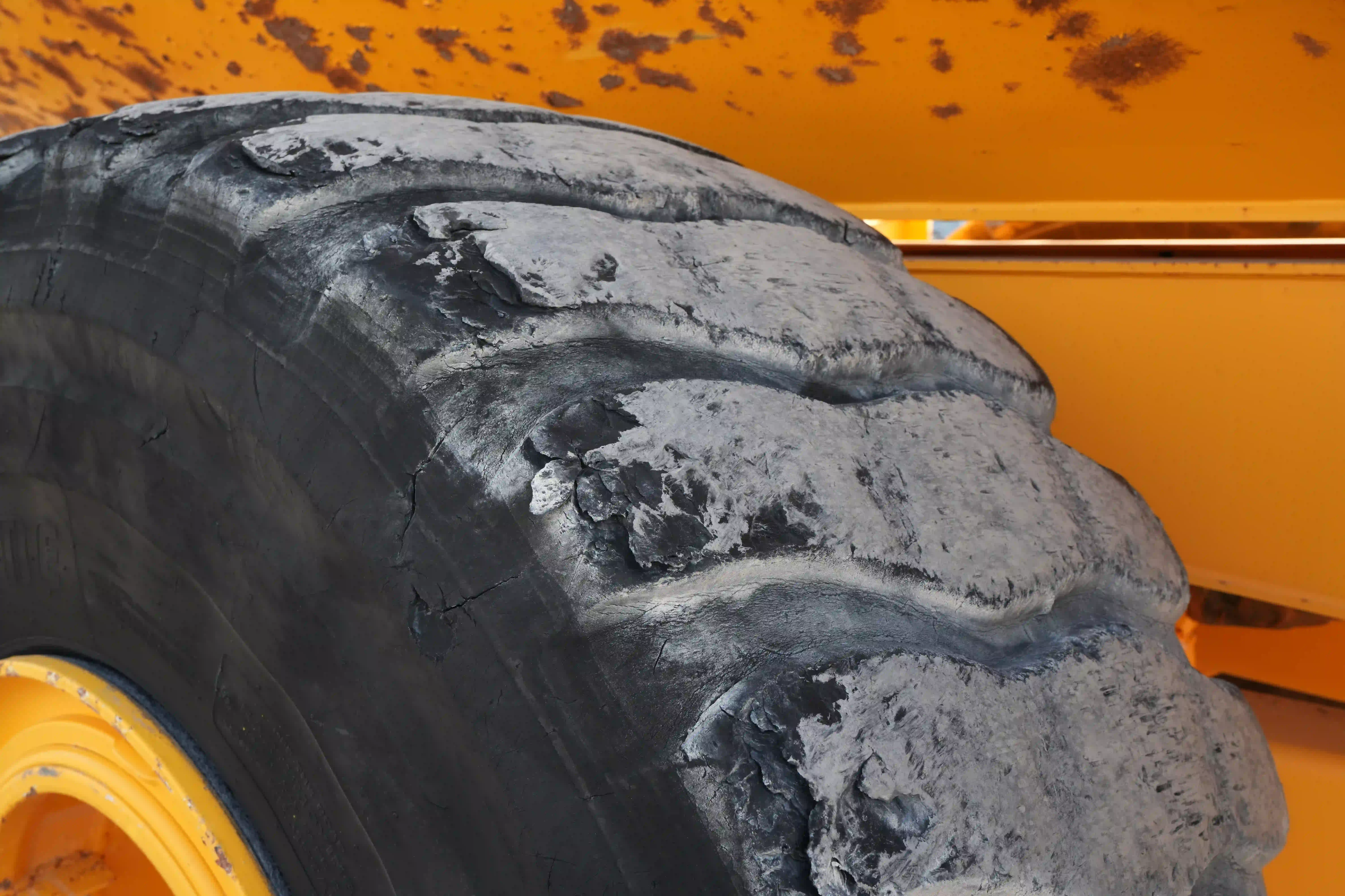 ADT-003-Volvo-A40G-articulated-dump-truck-inspection-chassis-right-center-tire-wheel-hub-condition-3