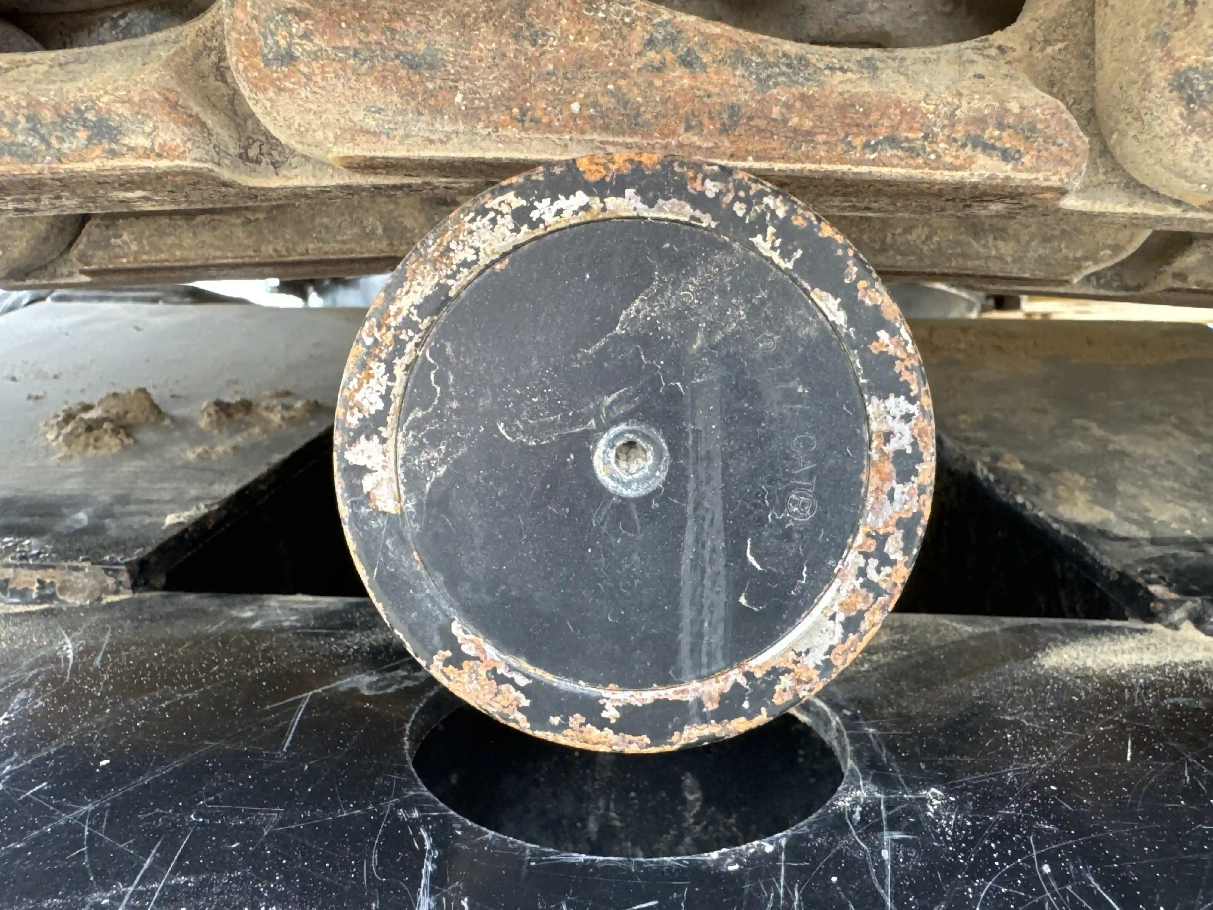 MNX-003-Cat-305.5E2-mini-excavator-inspection-undercarriage-left-carrier-rollers-1