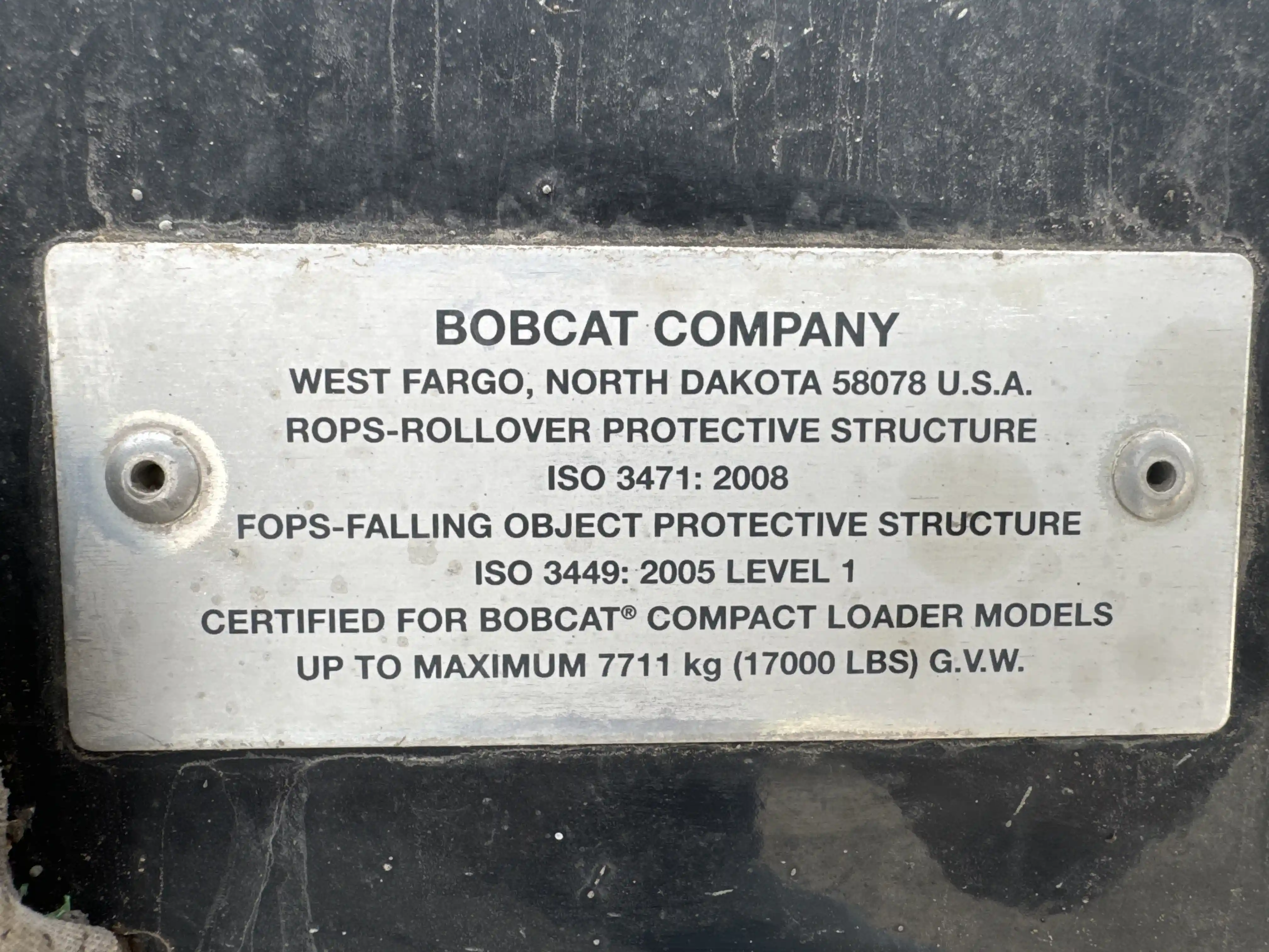 SSL-002-Bobcat-S510-skid-steer-loader-inspection-safety-rollover-protective-structure-ROPS-FOPS-2