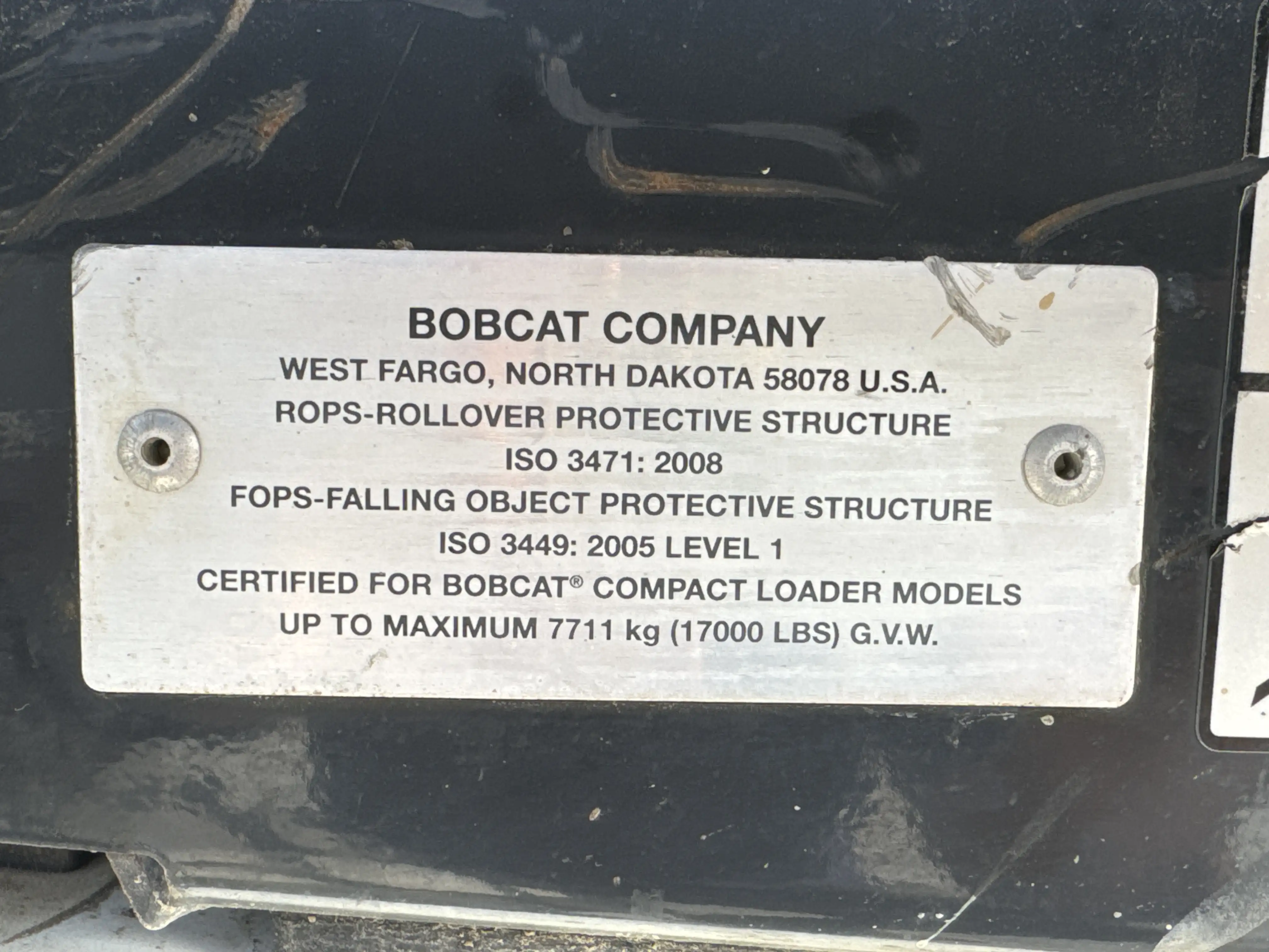 SSL-001-Bobcat-S510-skid-steer-loader-inspection-safety-rollover-protective-structure-ROPS-FOPS-1