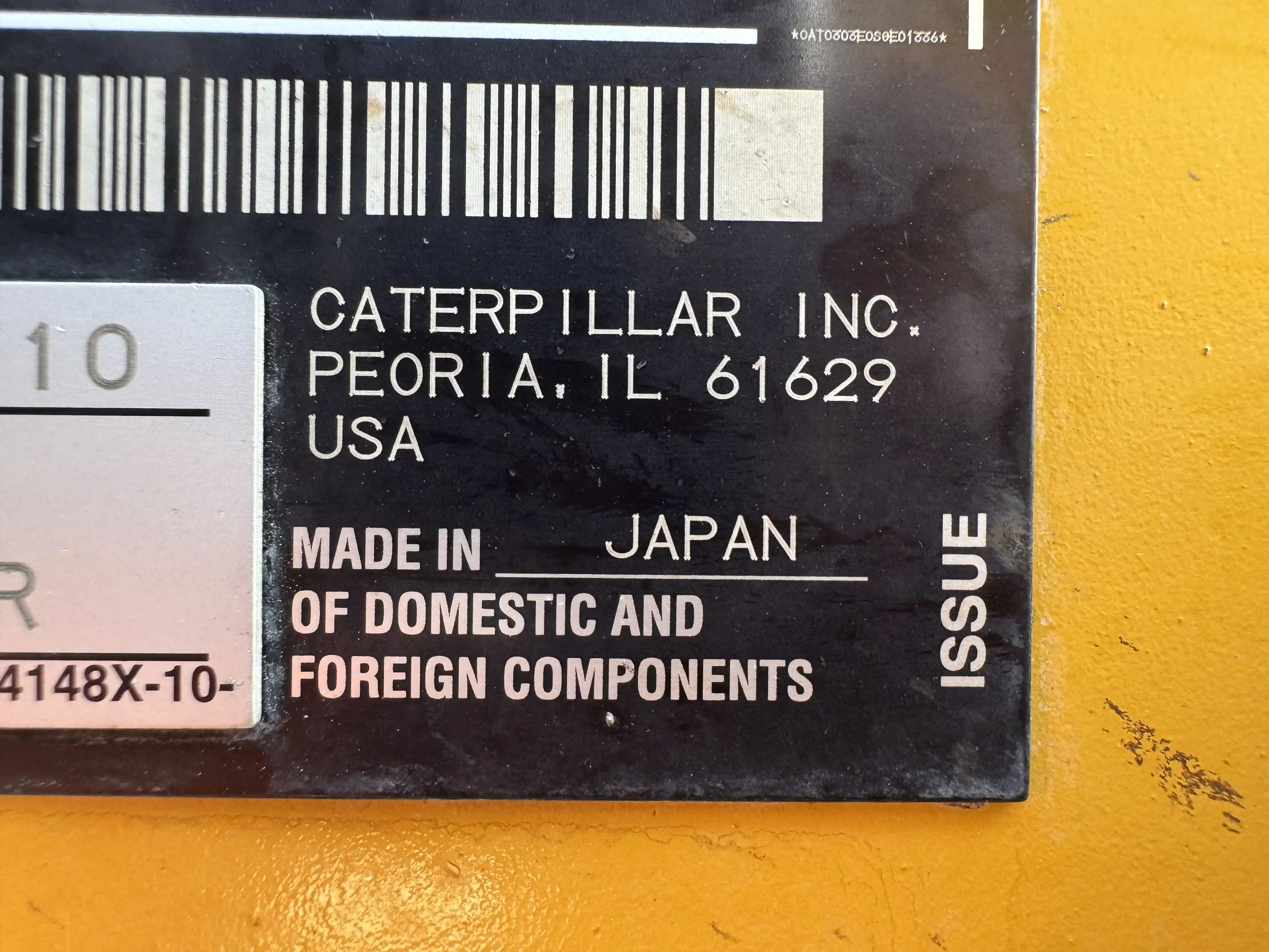MNX-001-Cat-303E-mini-excavator-inspection-general-country-of-manufacture