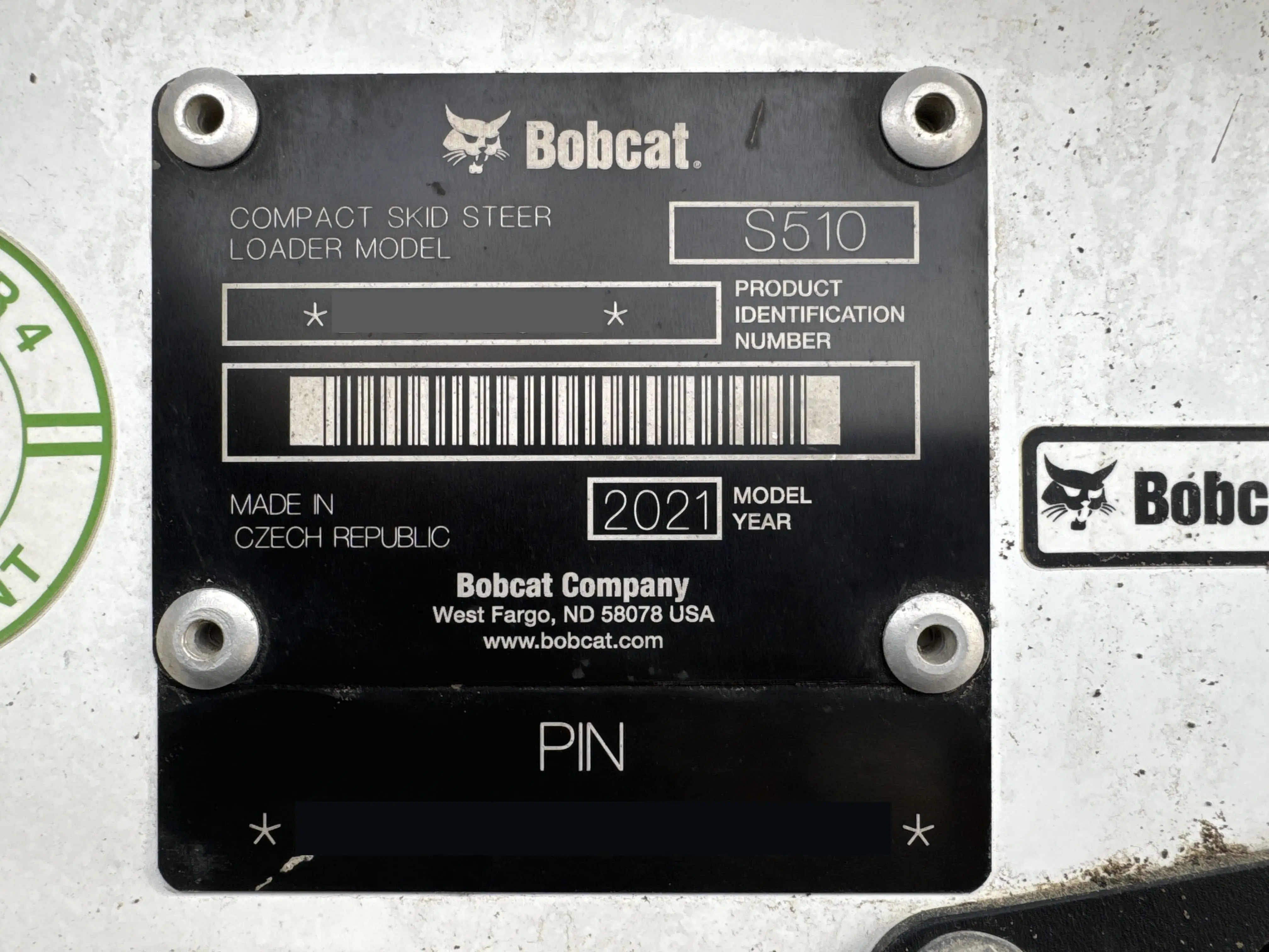 SSL-002-Bobcat-S510-skid-steer-loader-inspection-general-serial-number