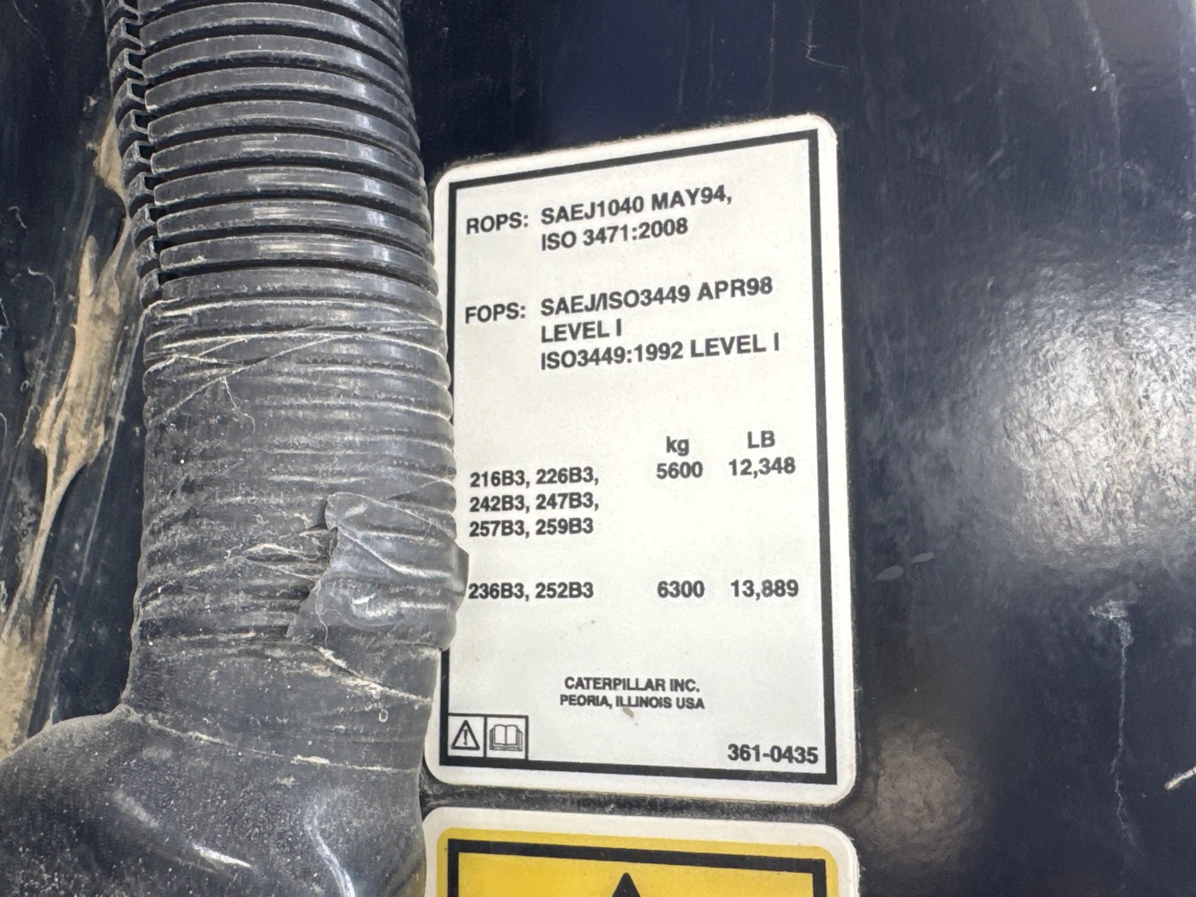 SSL-003-Cat-226B3-skid-steer-loader-inspection-safety-rollover-protective-structure-ROPS-FOPS-1