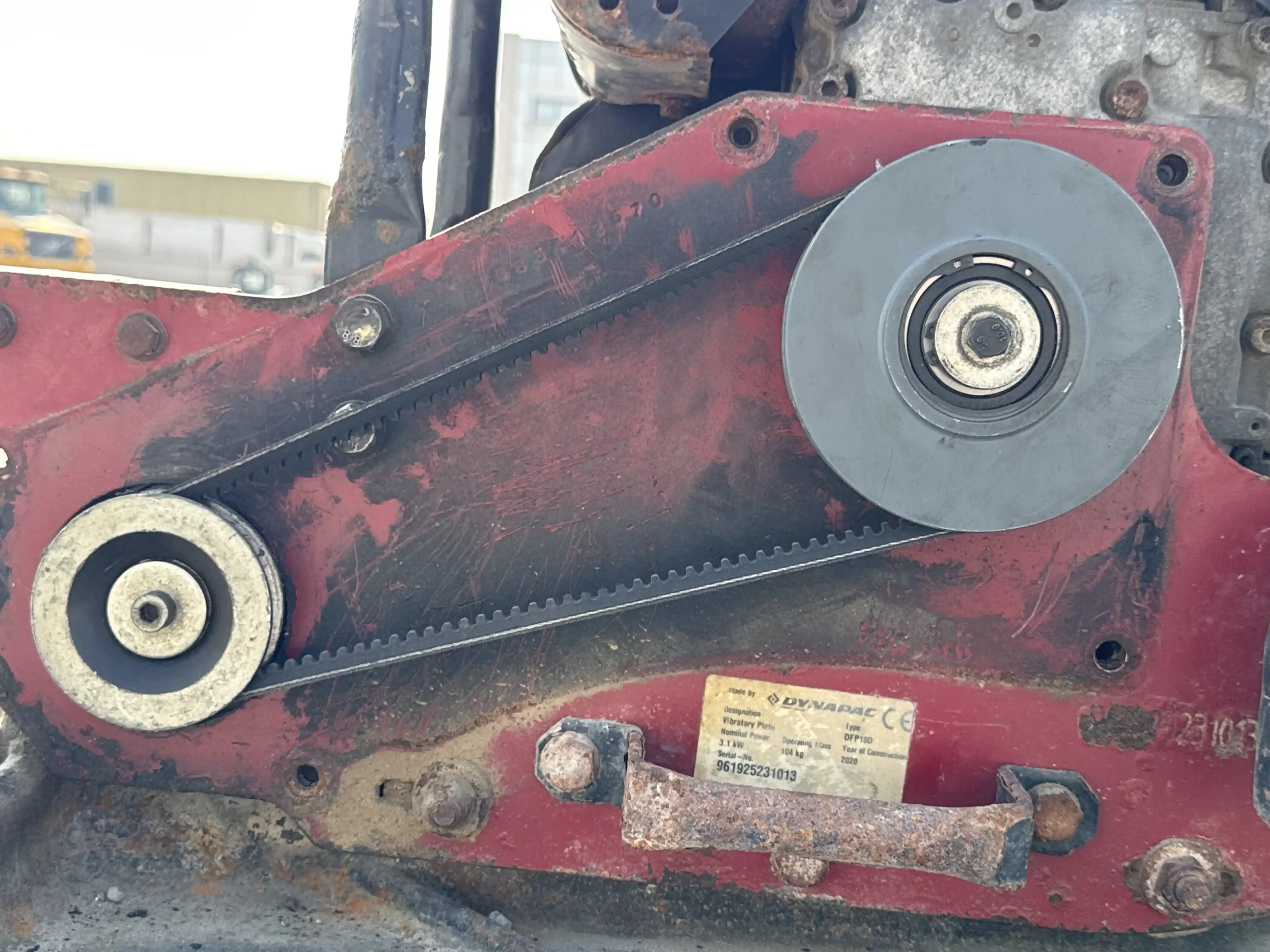 PLC-001-Dynapac-DFP10D-plate-compactor-inspection-engine-belts-2