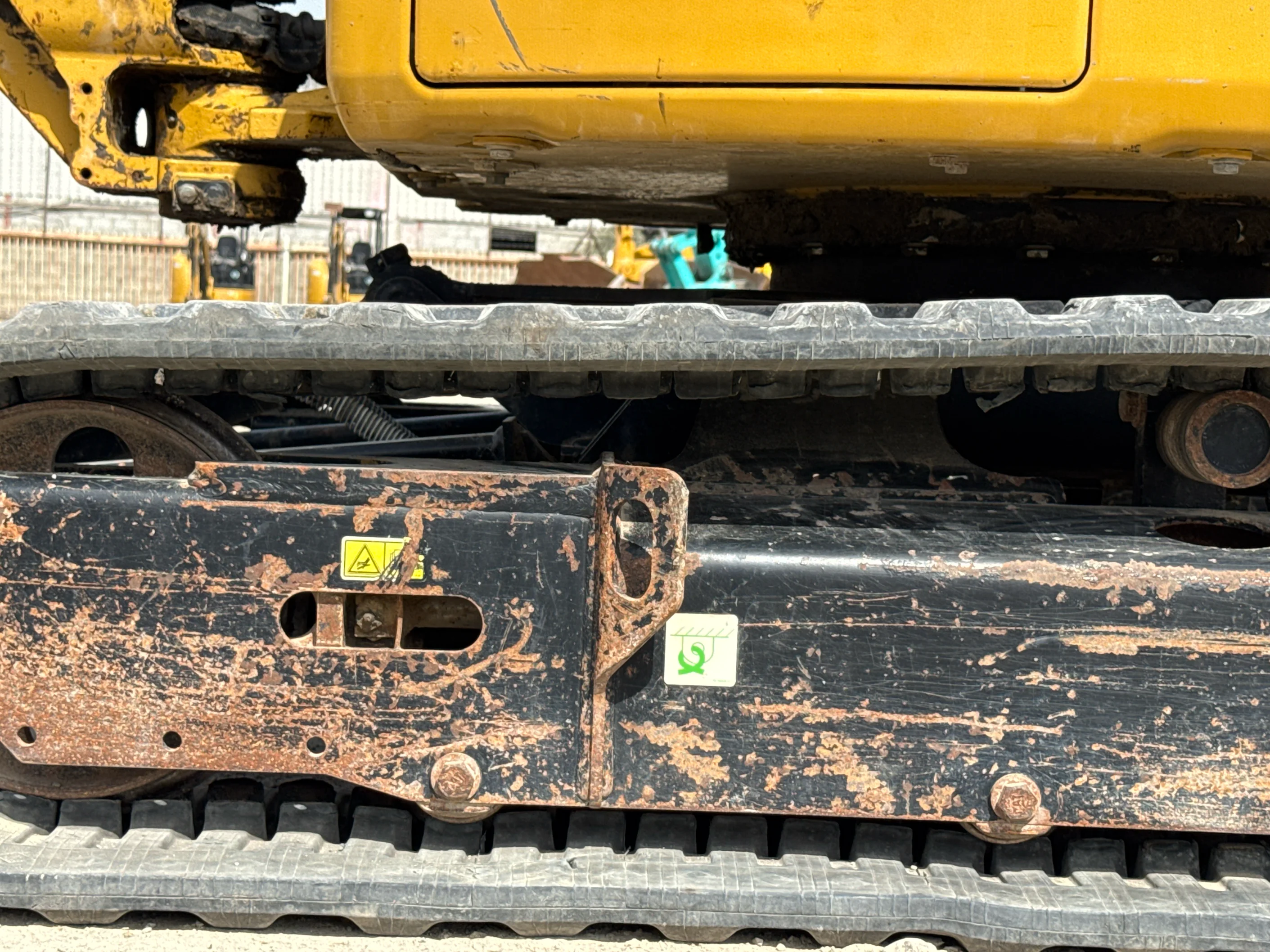MNX-004-Cat-303E-mini-excavator-inspection-undercarriage-left-track-tensioner