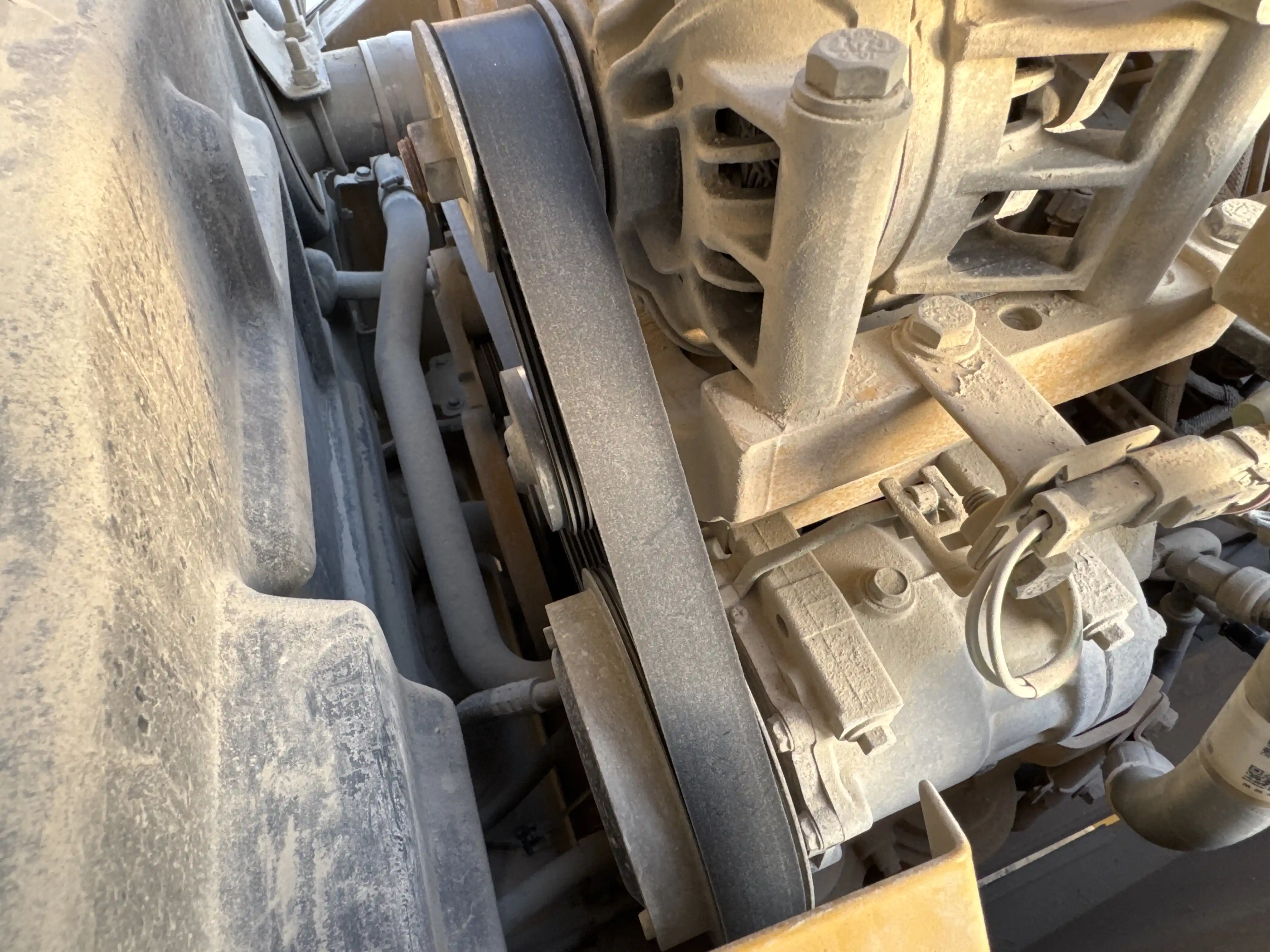 WHL-002-Cat-966L-wheel-loader-inspection-engine-belts-2