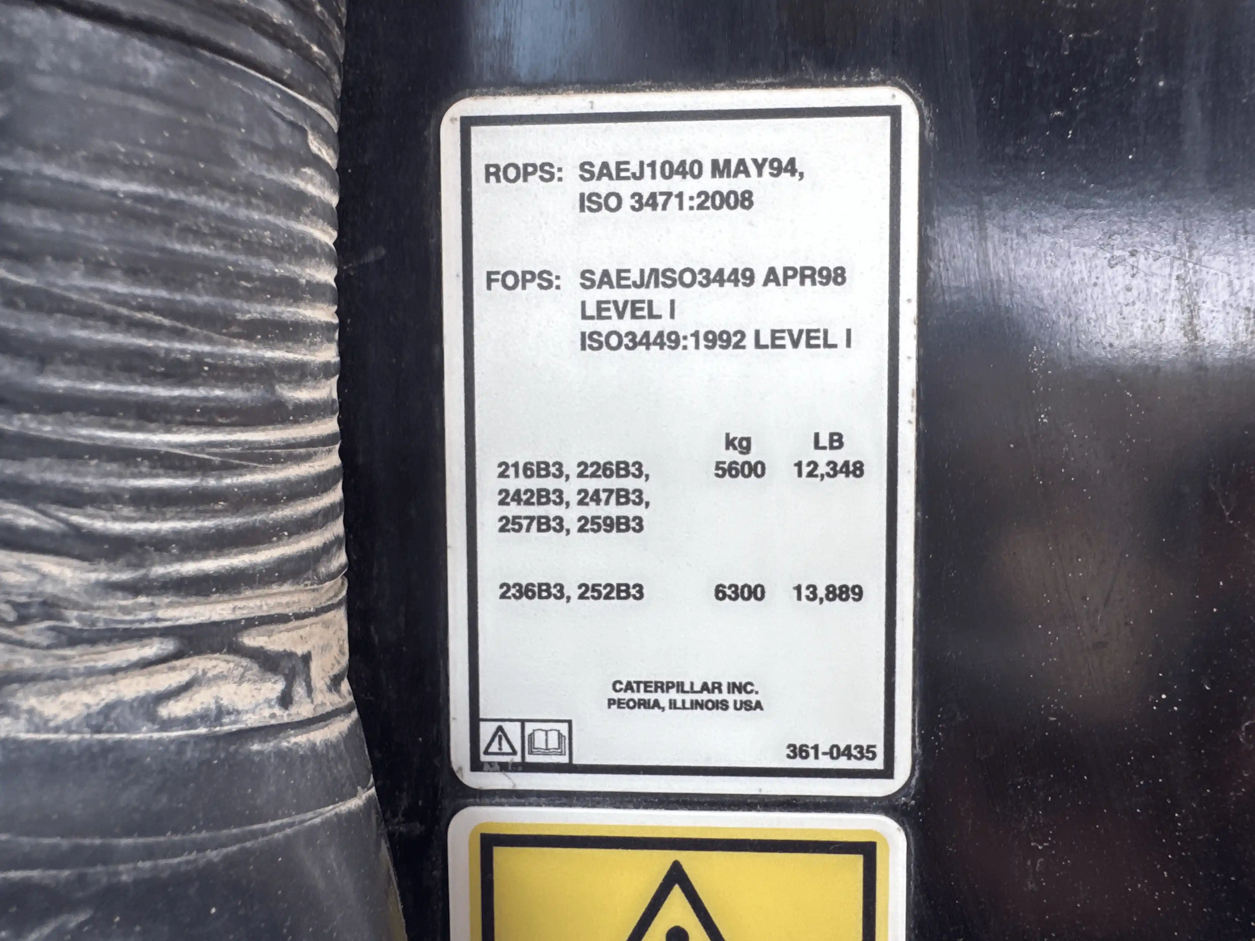 SSL-004-Cat-226B3-skid-steer-loader-inspection-safety-rollover-protective-structure-ROPS-FOPS-1