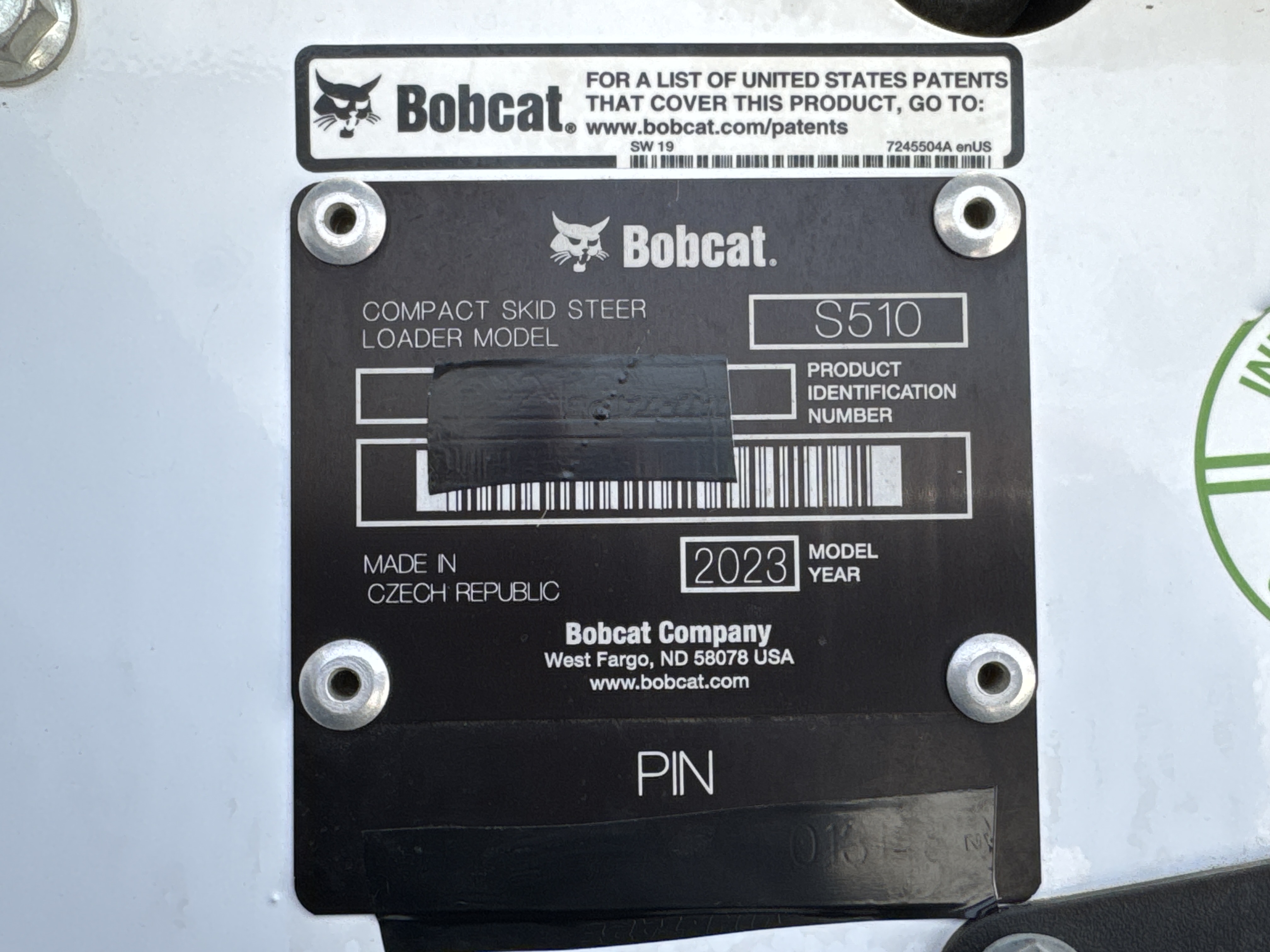 SSL-008-Bobcat-S510-skid-steer-loader-inspection-general-serial-number