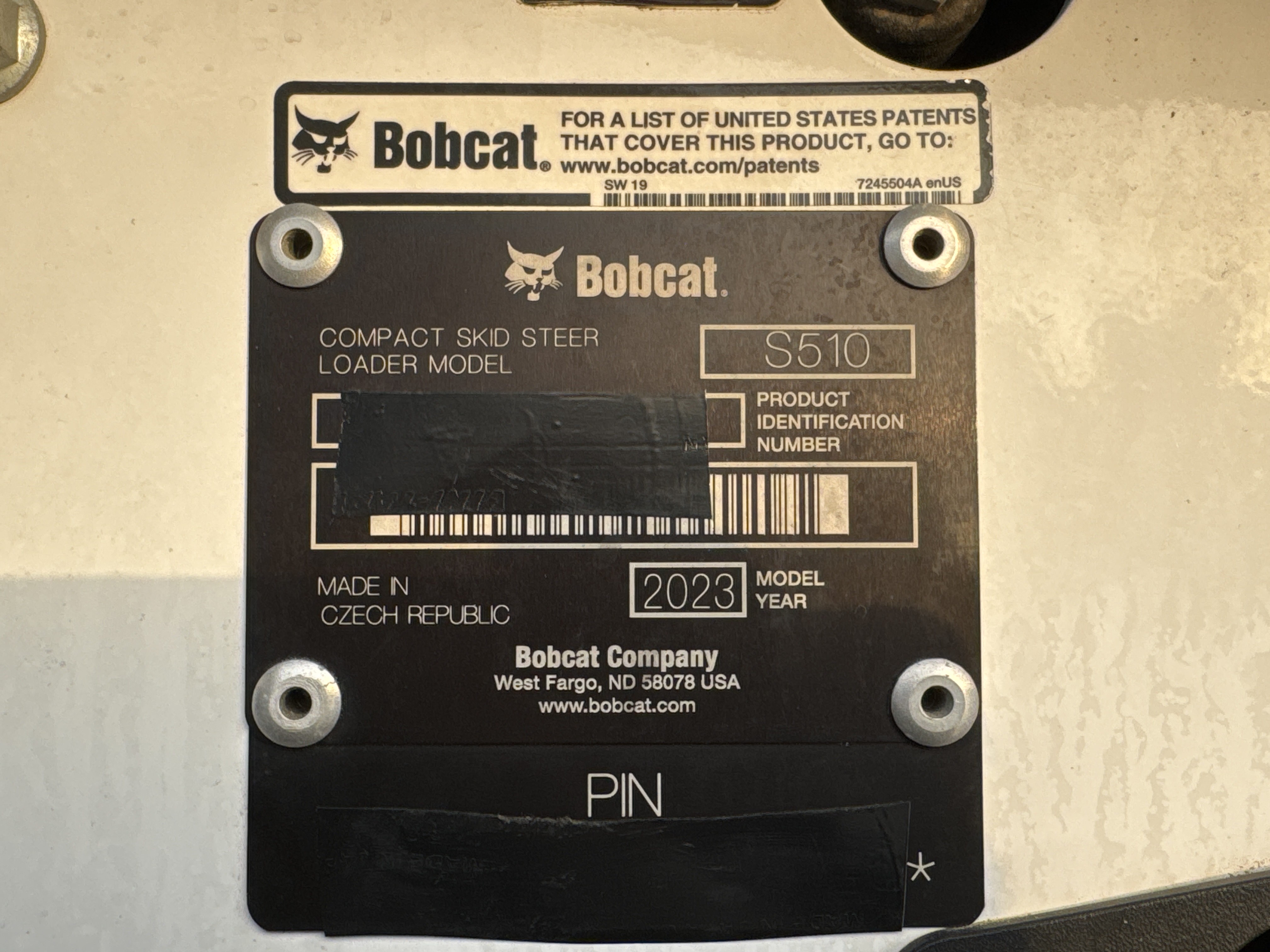 SSL-007-Bobcat-S510-skid-steer-loader-inspection-general-serial-number