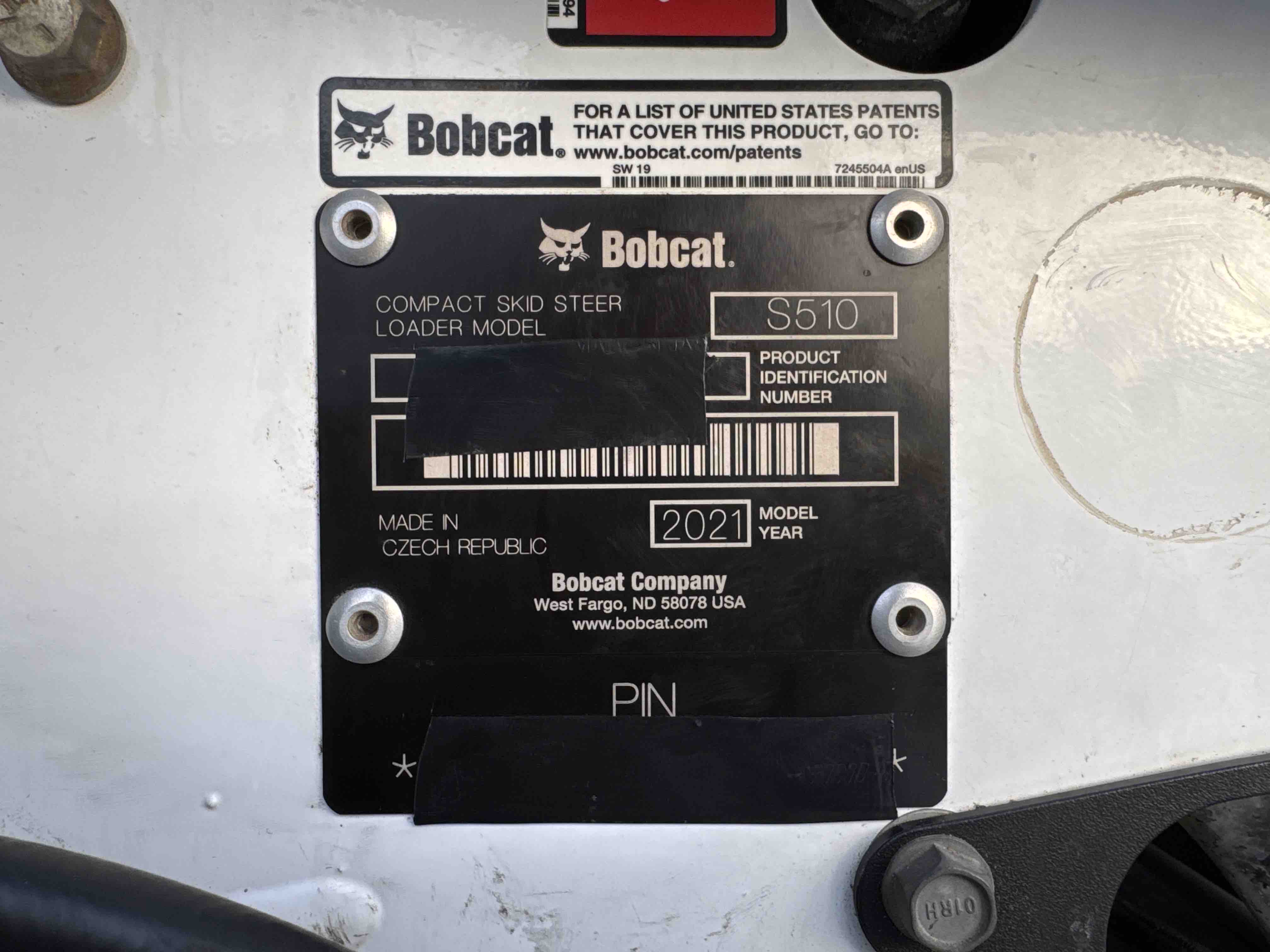 SSL-009-Bobcat-S510-skid-steer-loader-inspection-general-serial-number