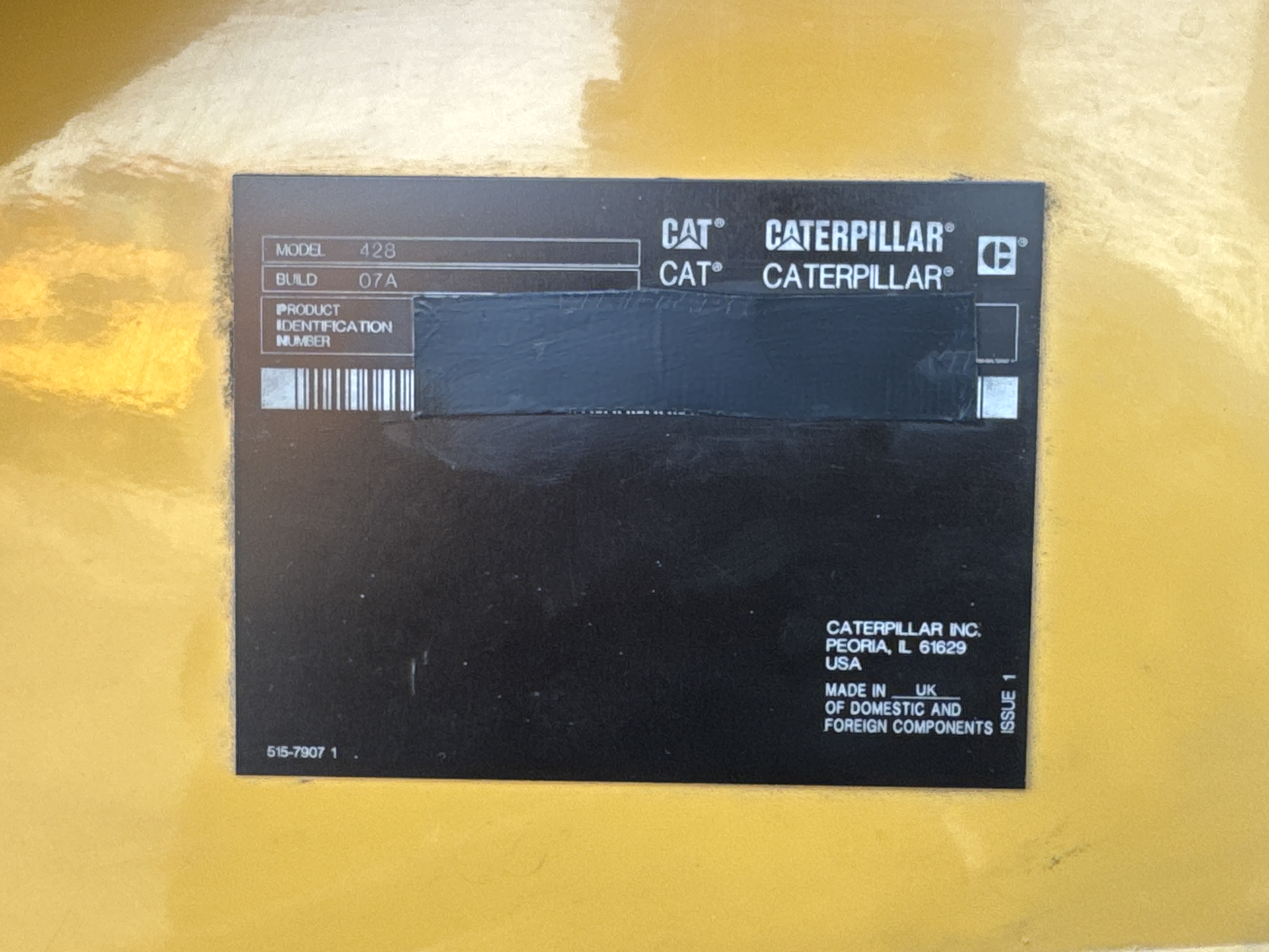 BHL-002- Cat-428-backhoe-loader-inspection-general-serial-number-2