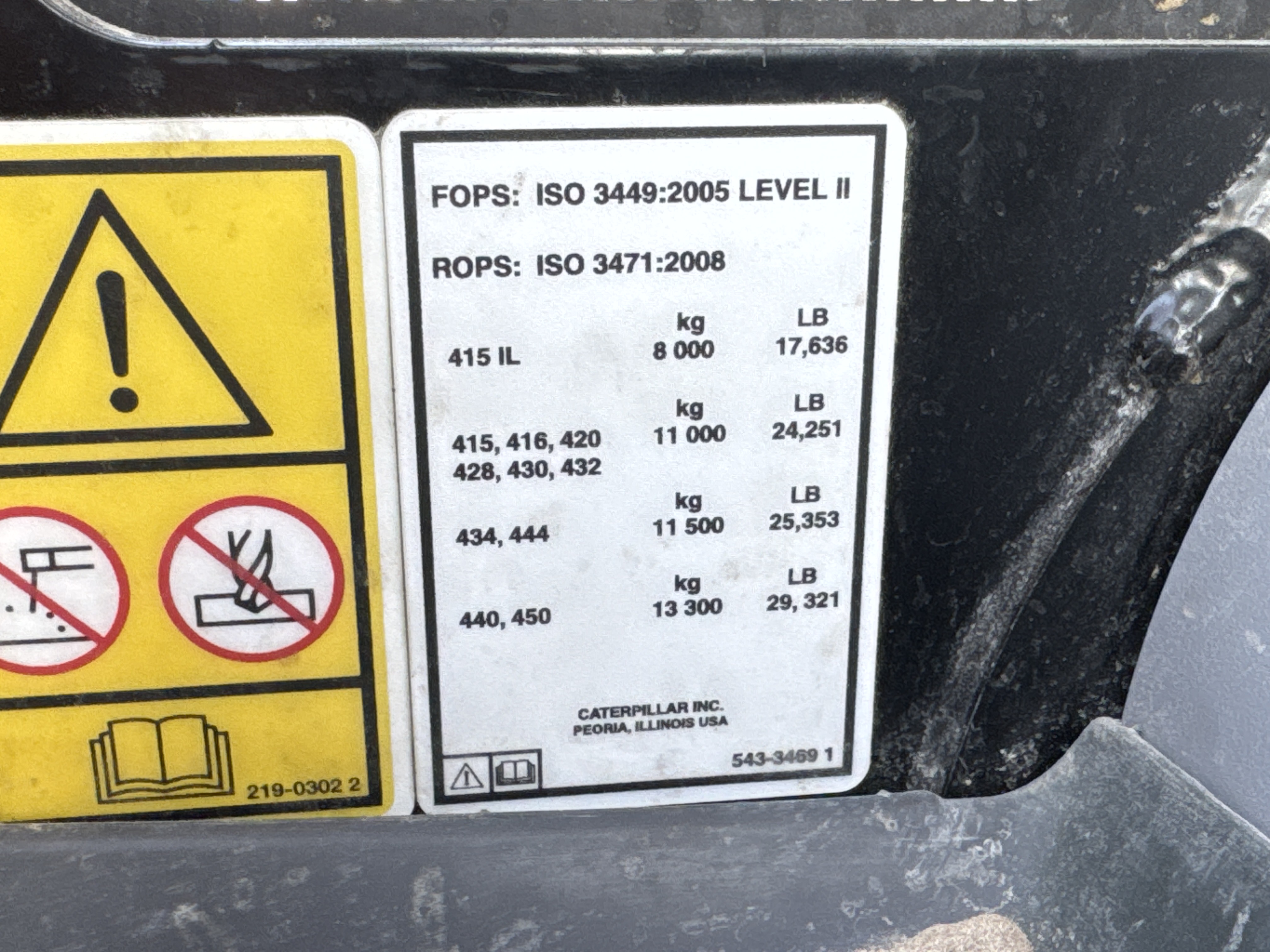 BHL-002- Cat-428-backhoe-loader-inspection-safety-rollover-protective-structure-ROPS-FOPS-1