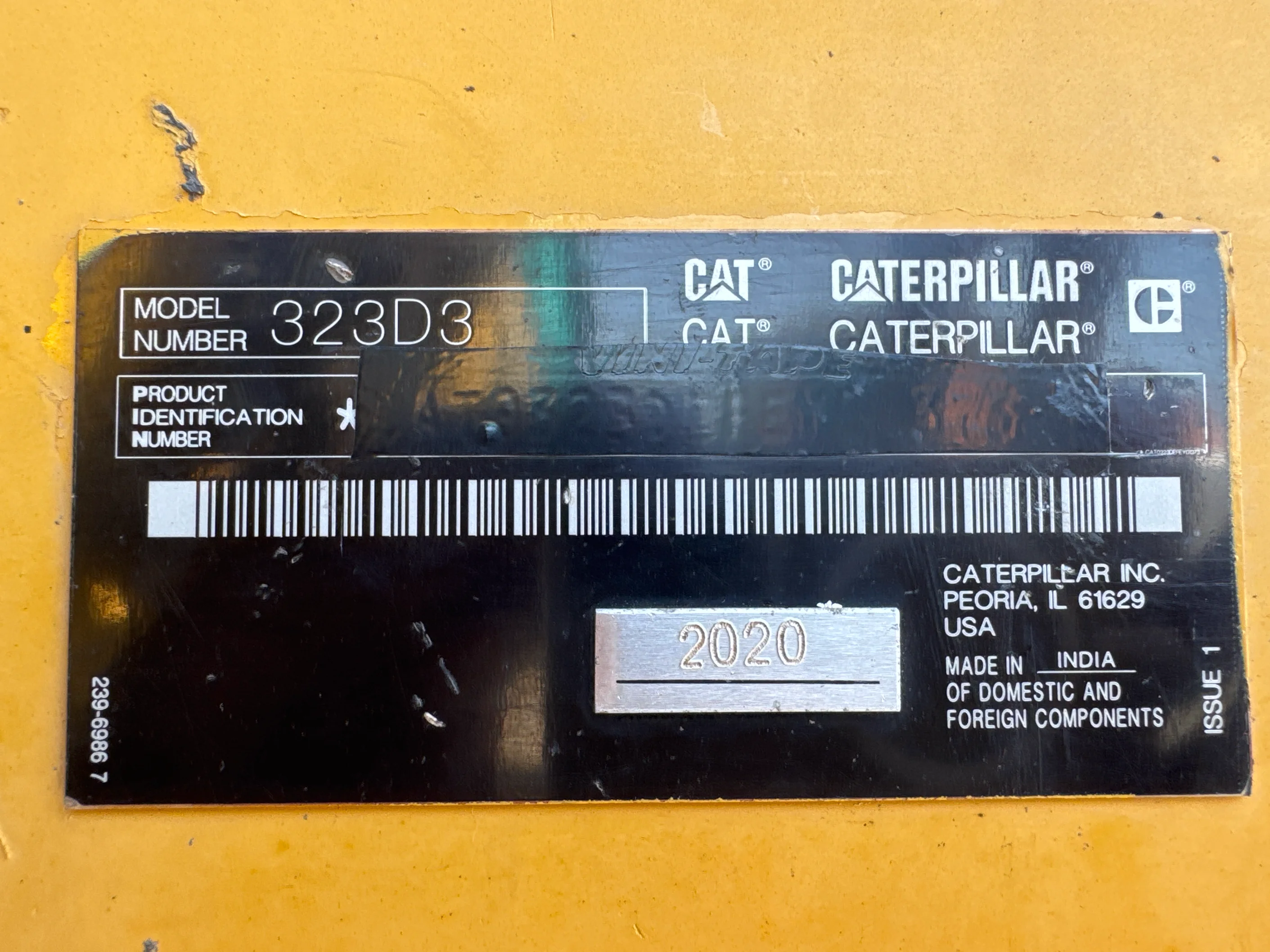 MDX-002-Cat-323D3-medium-excavator-inspection-general-serial-number