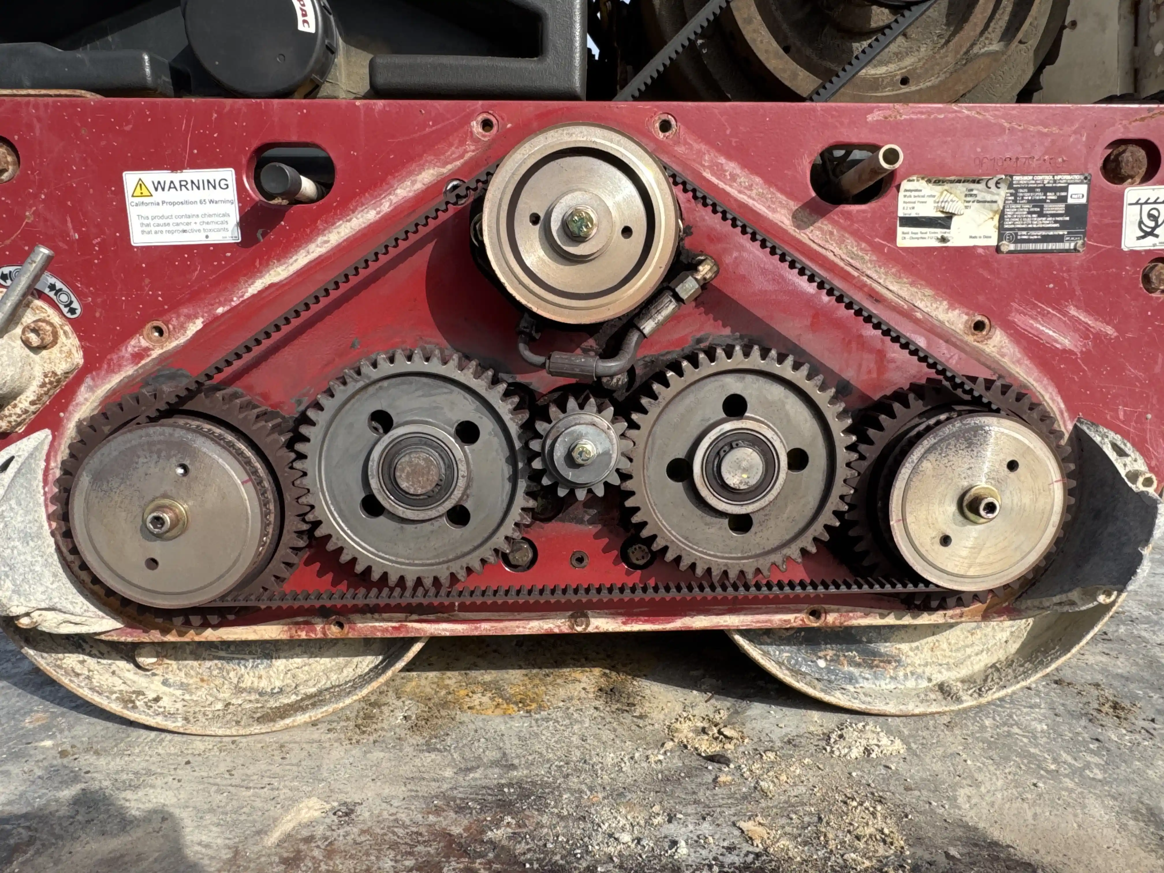 WBC-002-Dynapac-DTR75-walk-behind-compactor-inspection-engine-belts-3