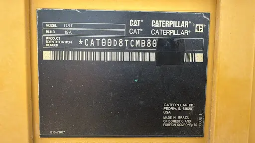 CDB-002-Cat-D8T-crawler-dozer-inspection-general-serial-number