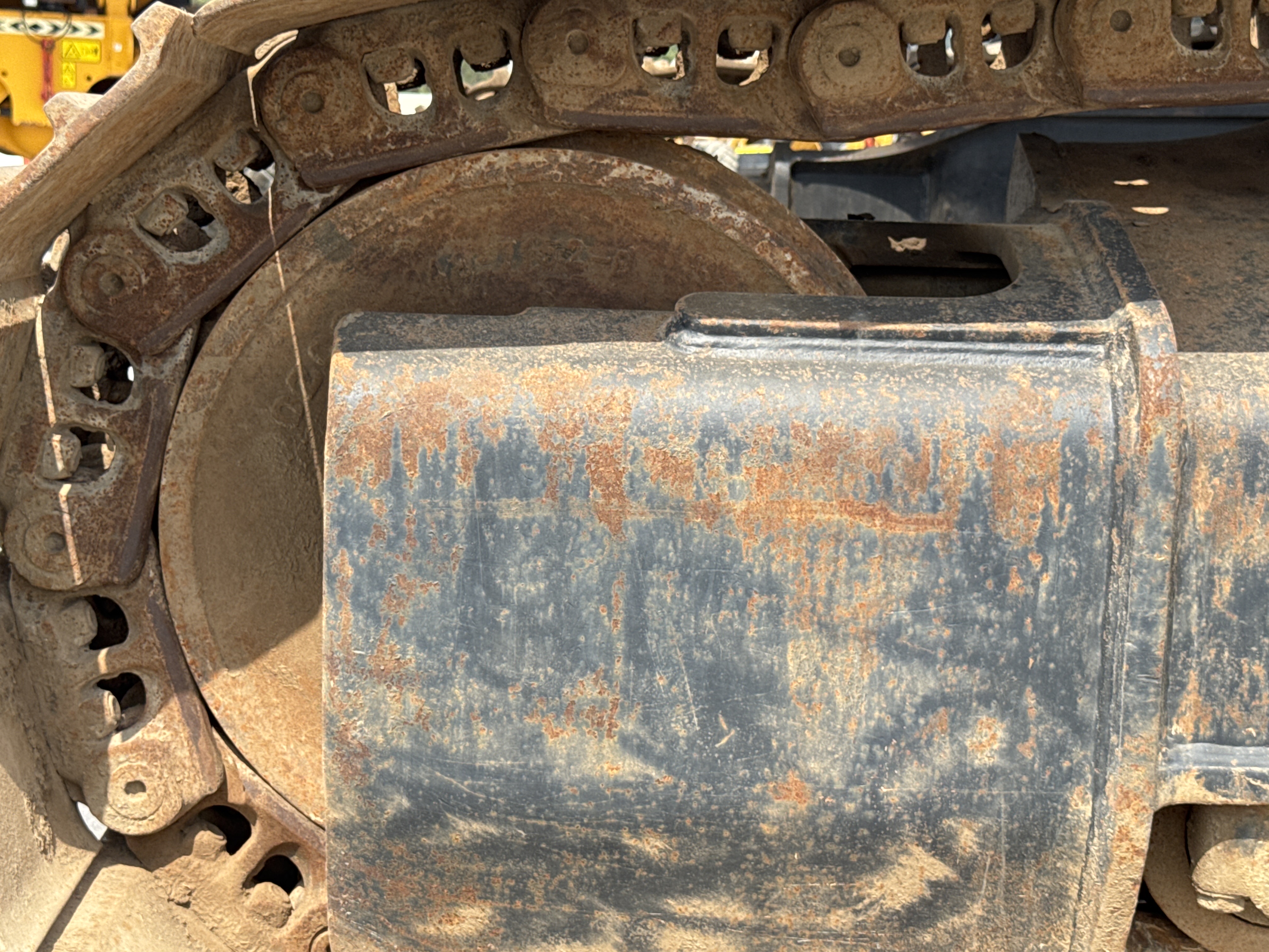 LEX-004-Cat-349D2L-large-excavator-inspection-undercarriage-left-idler