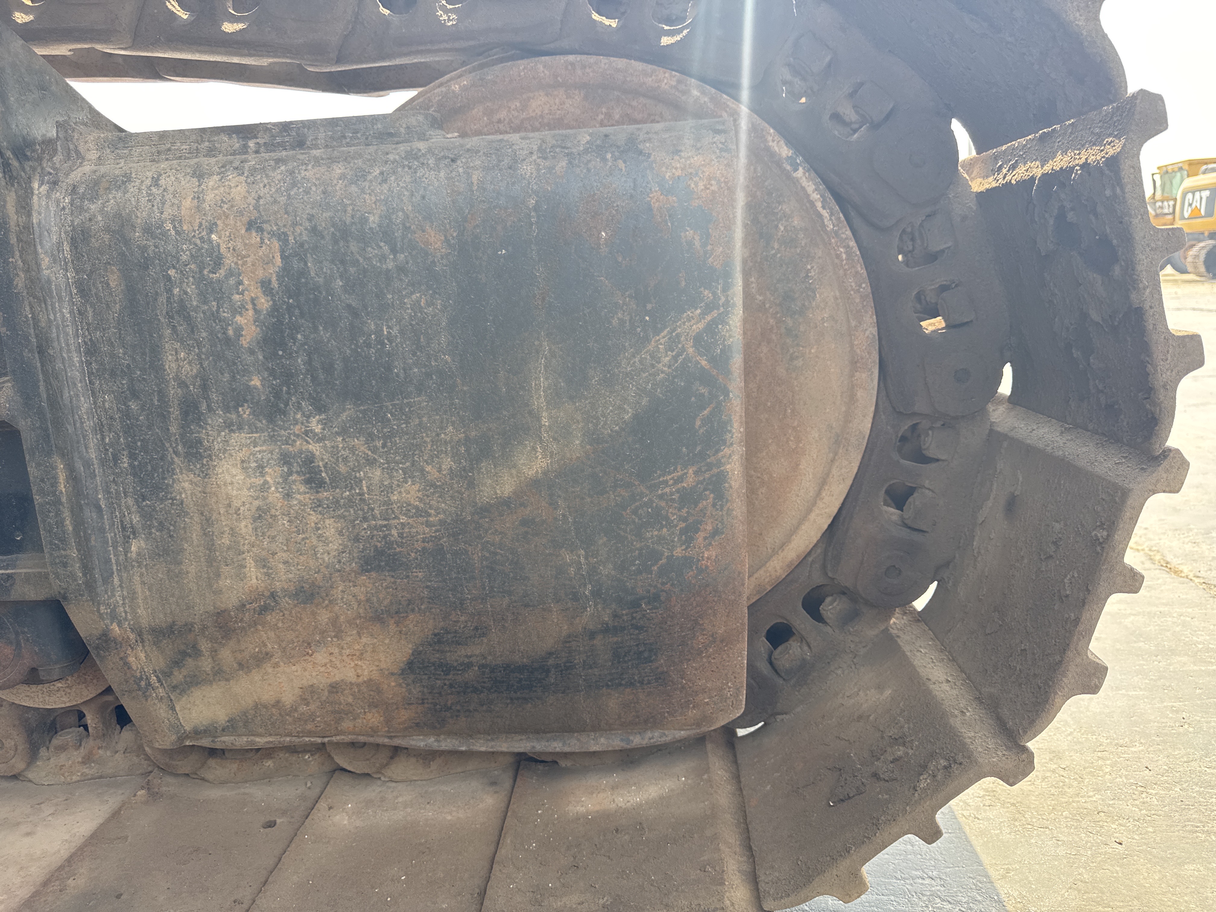 LEX-004-Cat-349D2L-large-excavator-inspection-undercarriage-left-idler