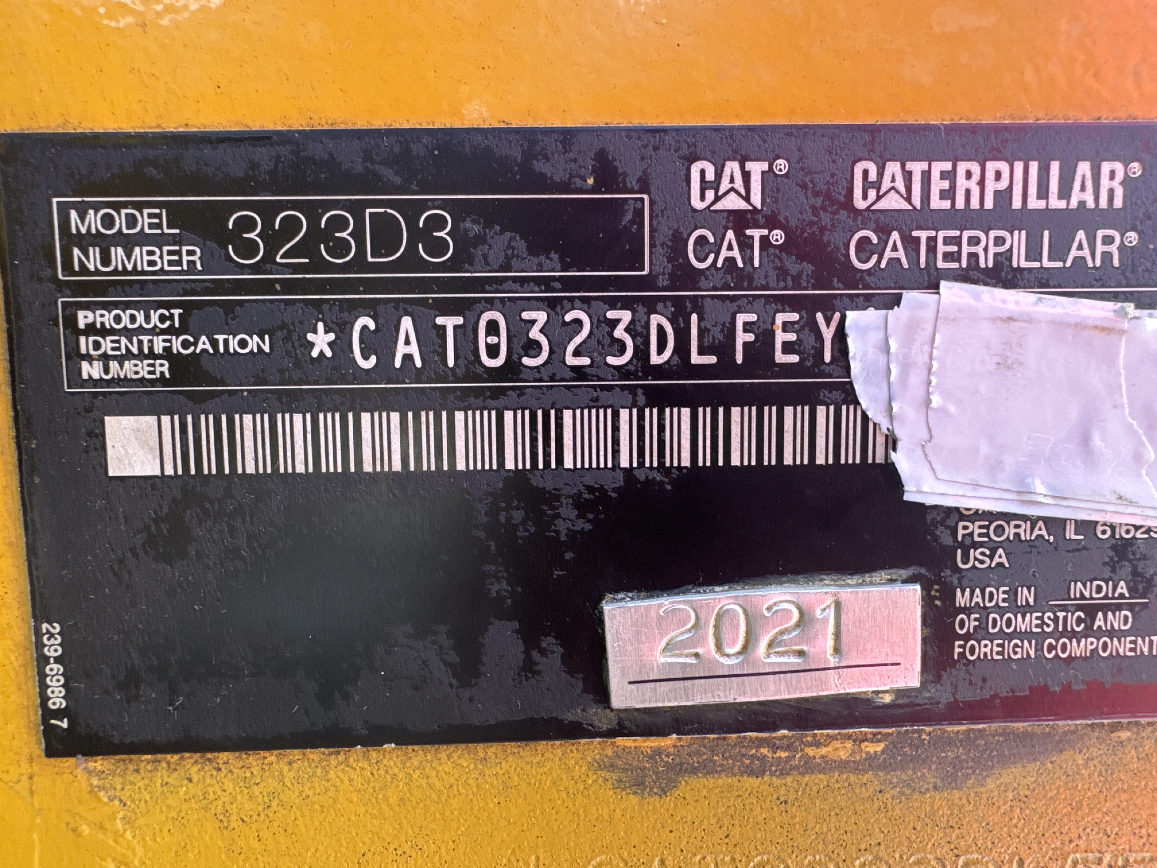 MDX-010-Cat-323D3-Medium-excavators-inspection-General-Serial-number-2