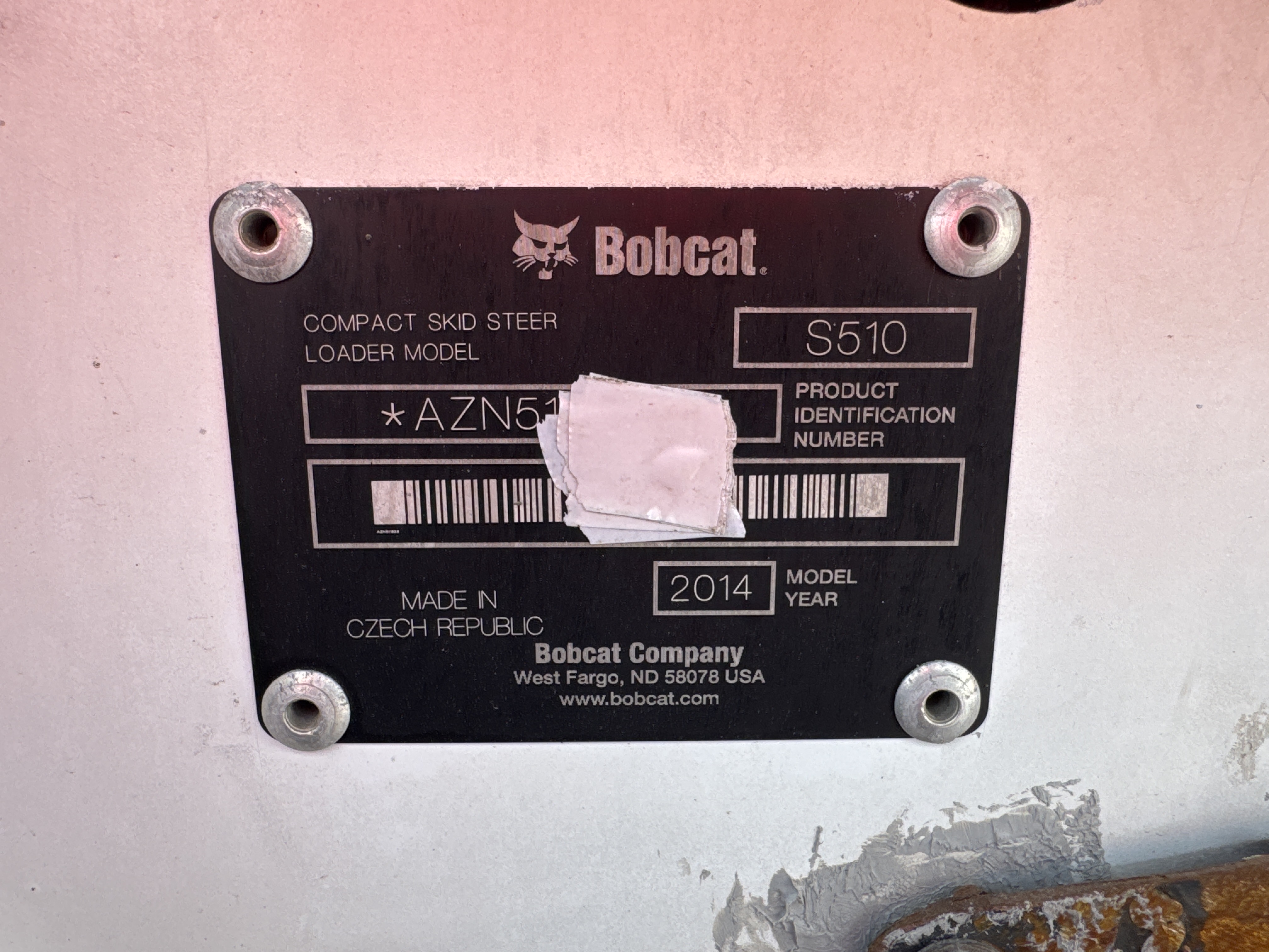 SSL-013-Bobcat-S510-Skid-steer-loaders-inspection-General-Serial-number-2