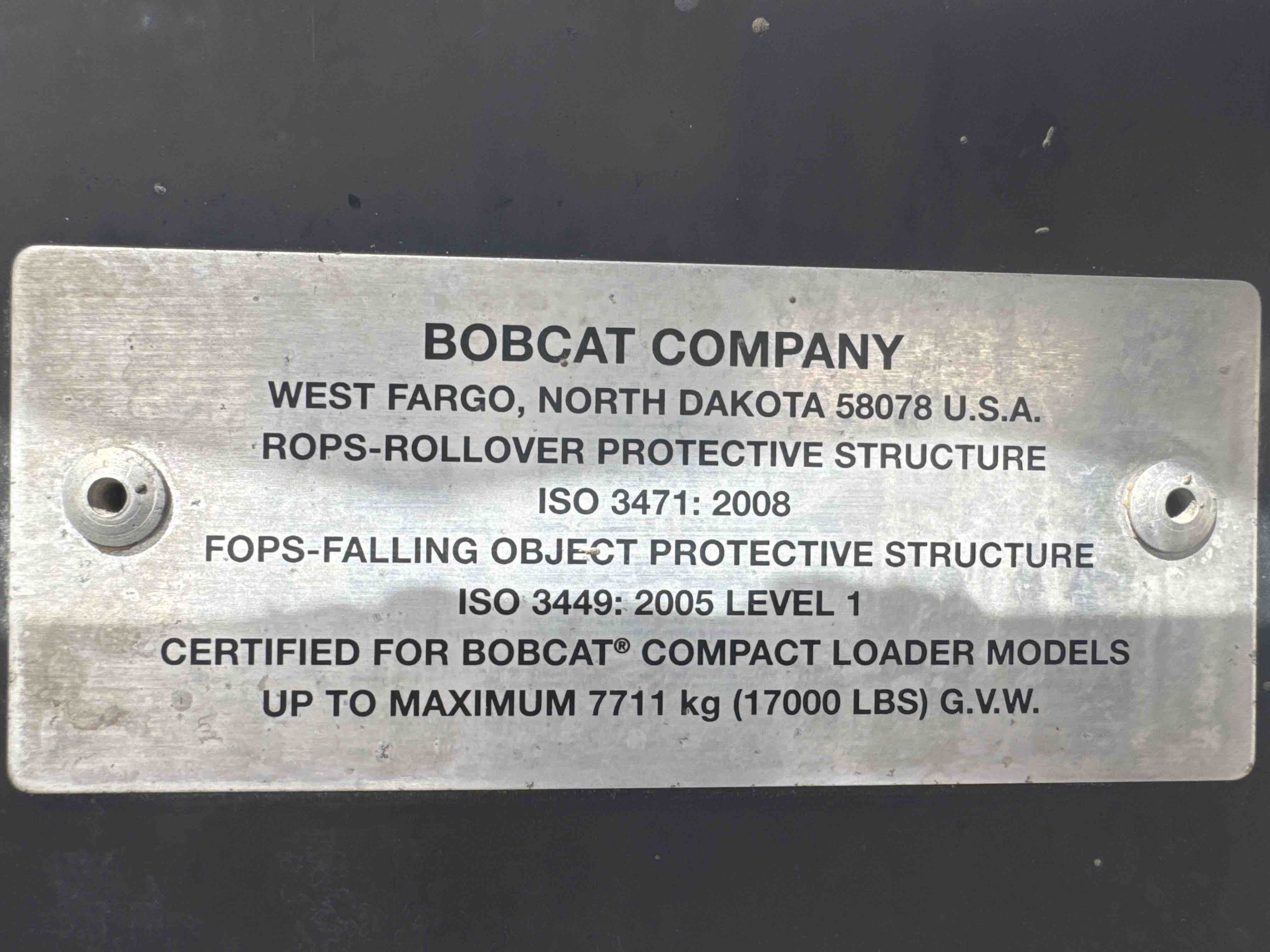 SSL-013-Bobcat-S510-Skid-steer-loaders-inspection-Safety-Rollover-protective-structure-(ROPS-/-FOPS)-2