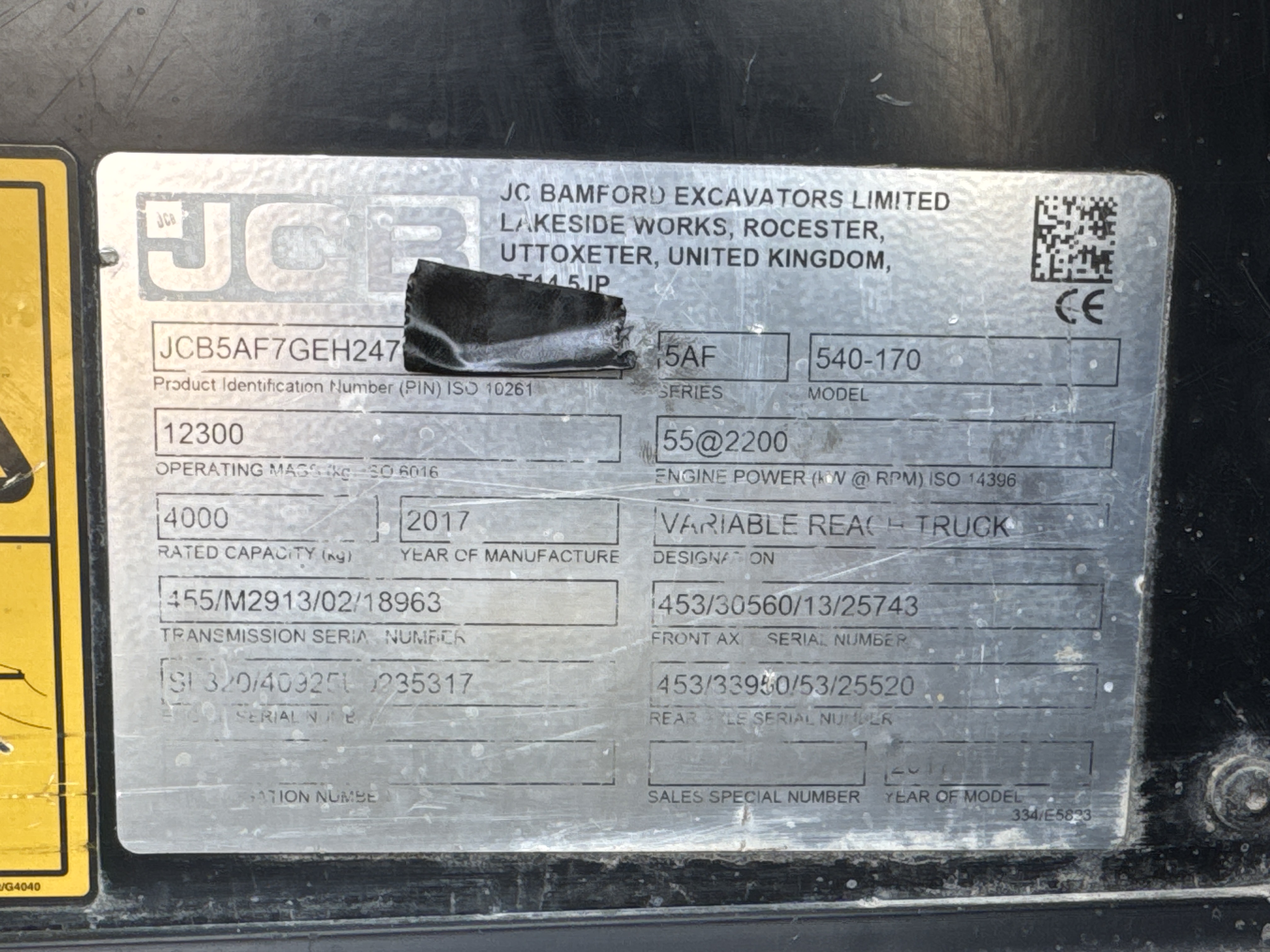THM-003-JCB-540-170-Telehandlers-inspection-General-Serial-number-2