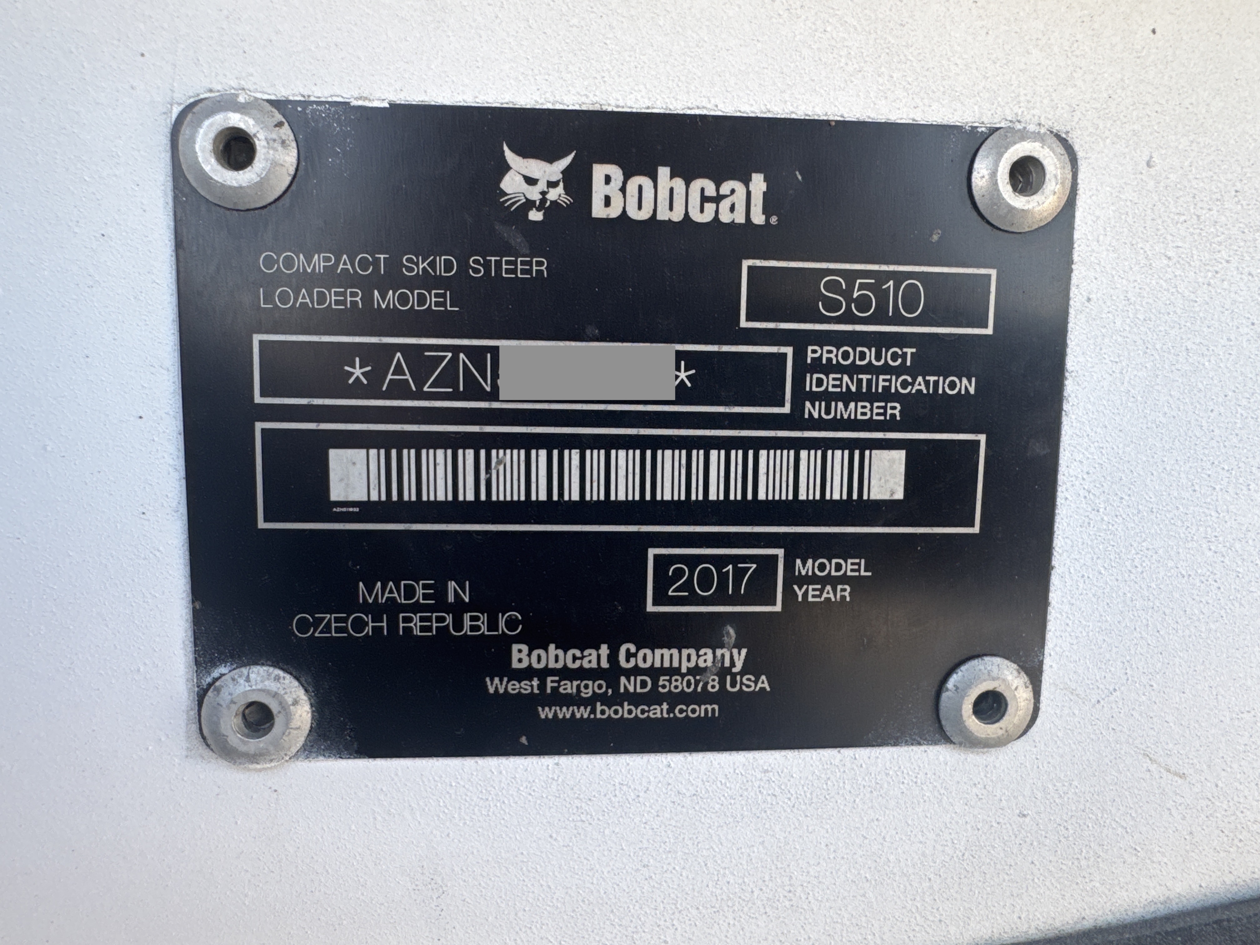 SSL-016-Bobcat-S510-Skid-steer-loaders-inspection-General-Serial-number-2
