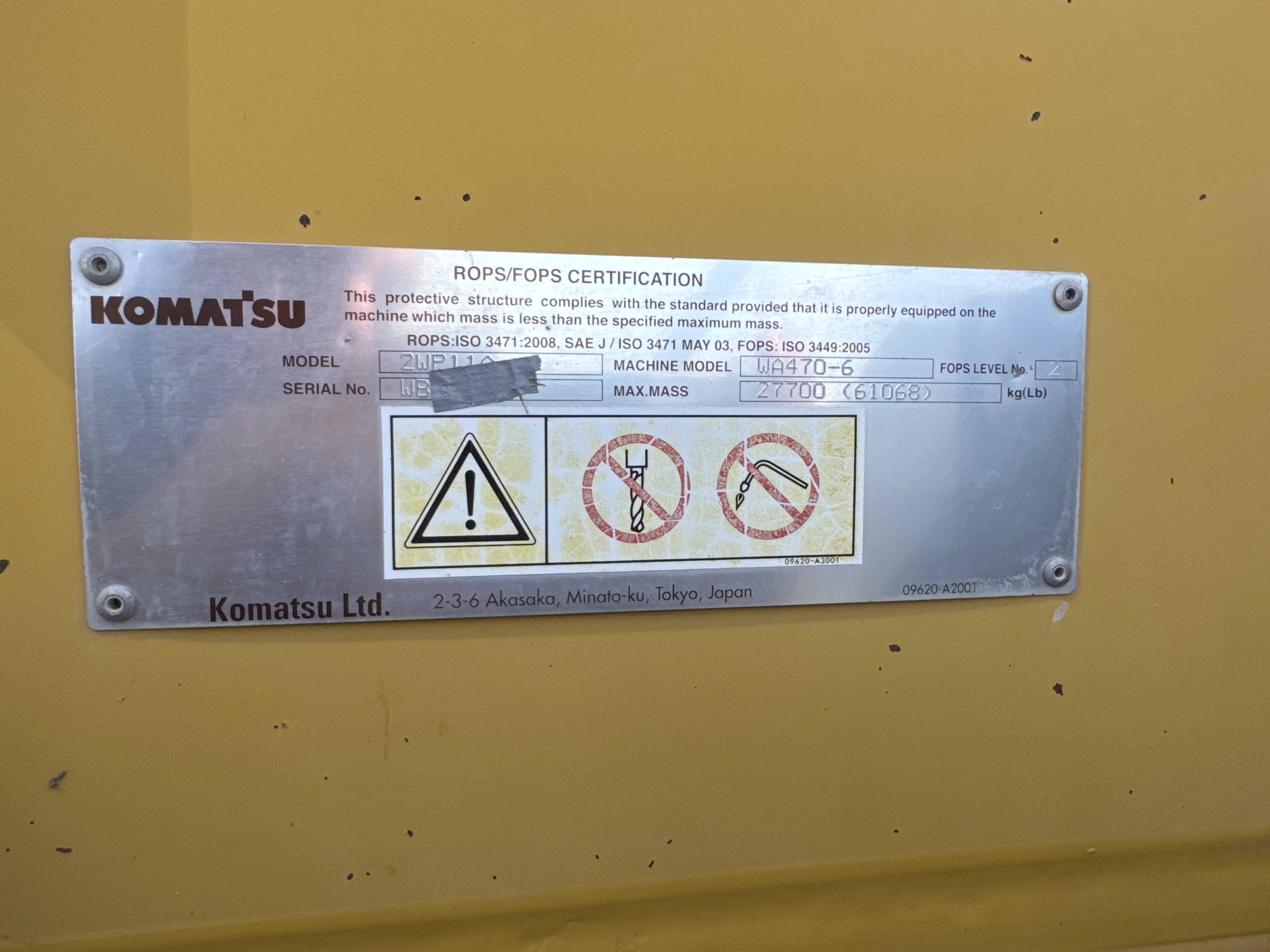 WHL-005-Komatsu-WA470-6-Wheel-loaders-inspection-Safety-Rollover-protective-structure-(ROPS-/-FOPS)-2