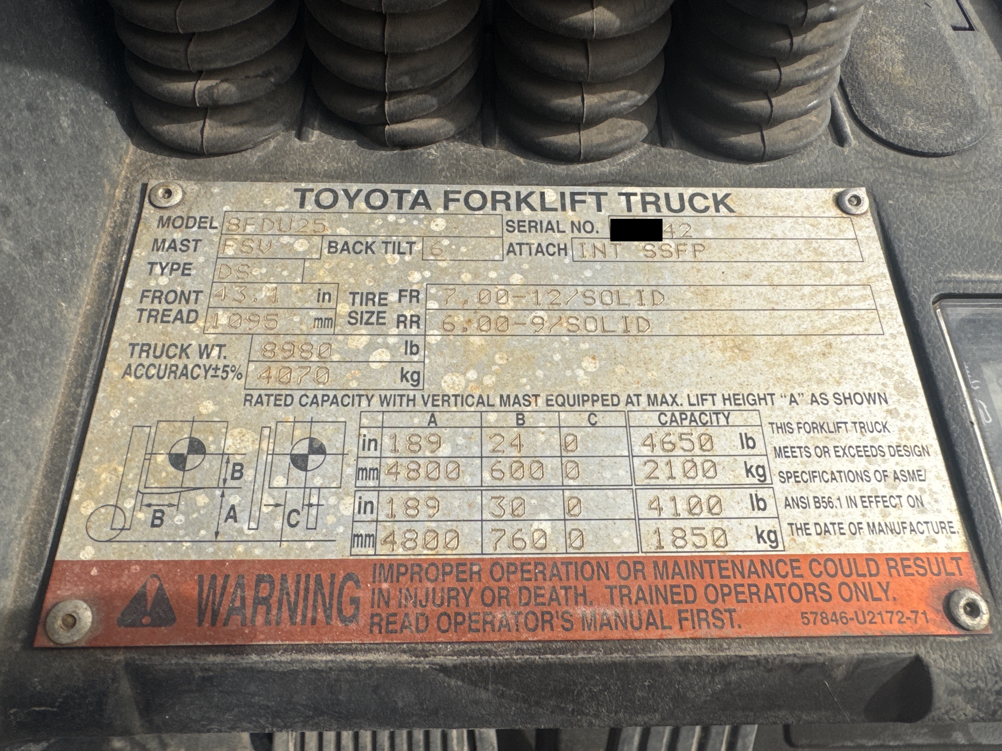 FLM-005-Toyota-8FDU25-Forklifts-inspection-General-Serial-number-2