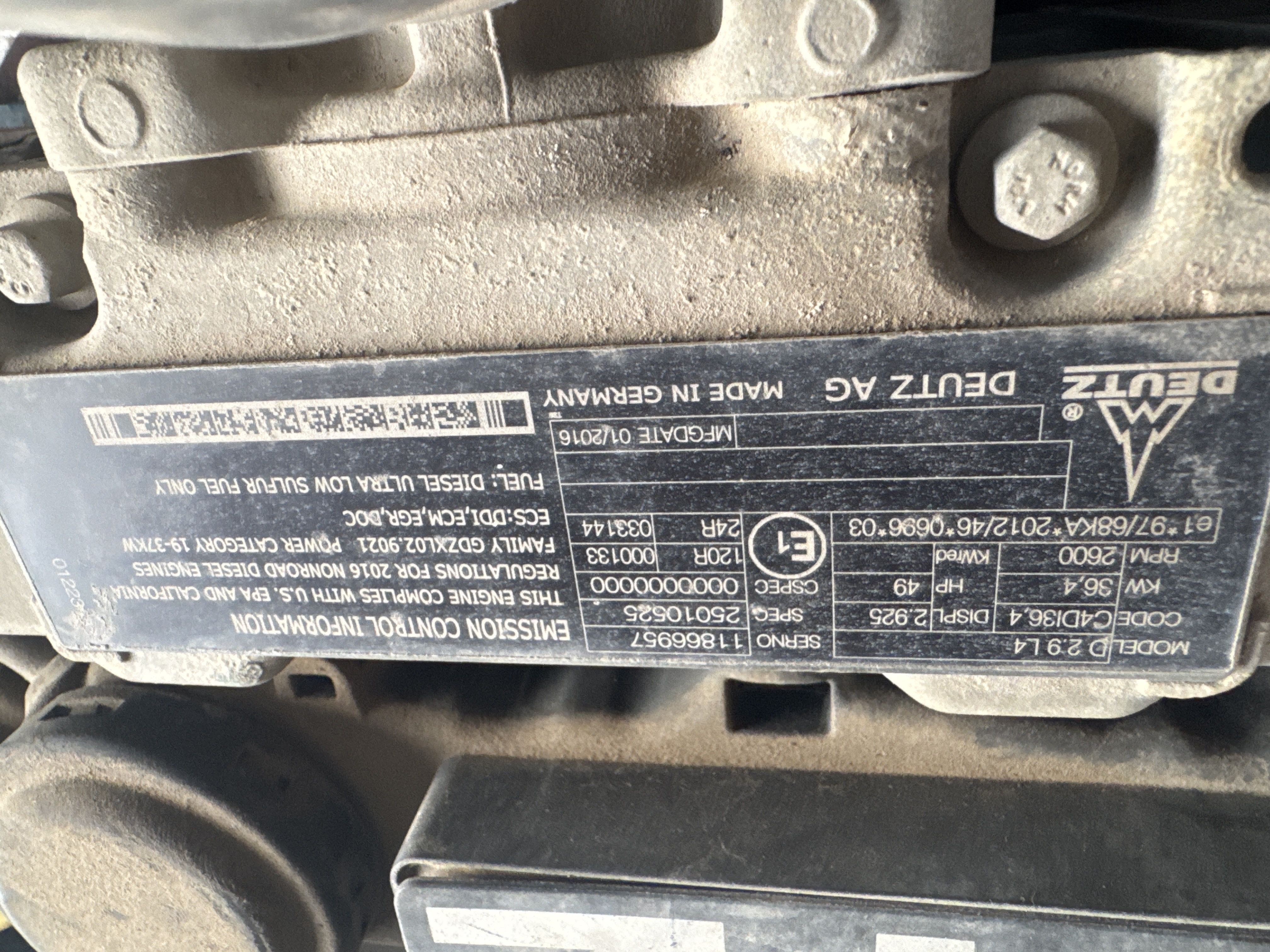 BLA-017-Genie-Z-45/25J-RT-Boom-lifts-inspection-General-Emissions-label-2
