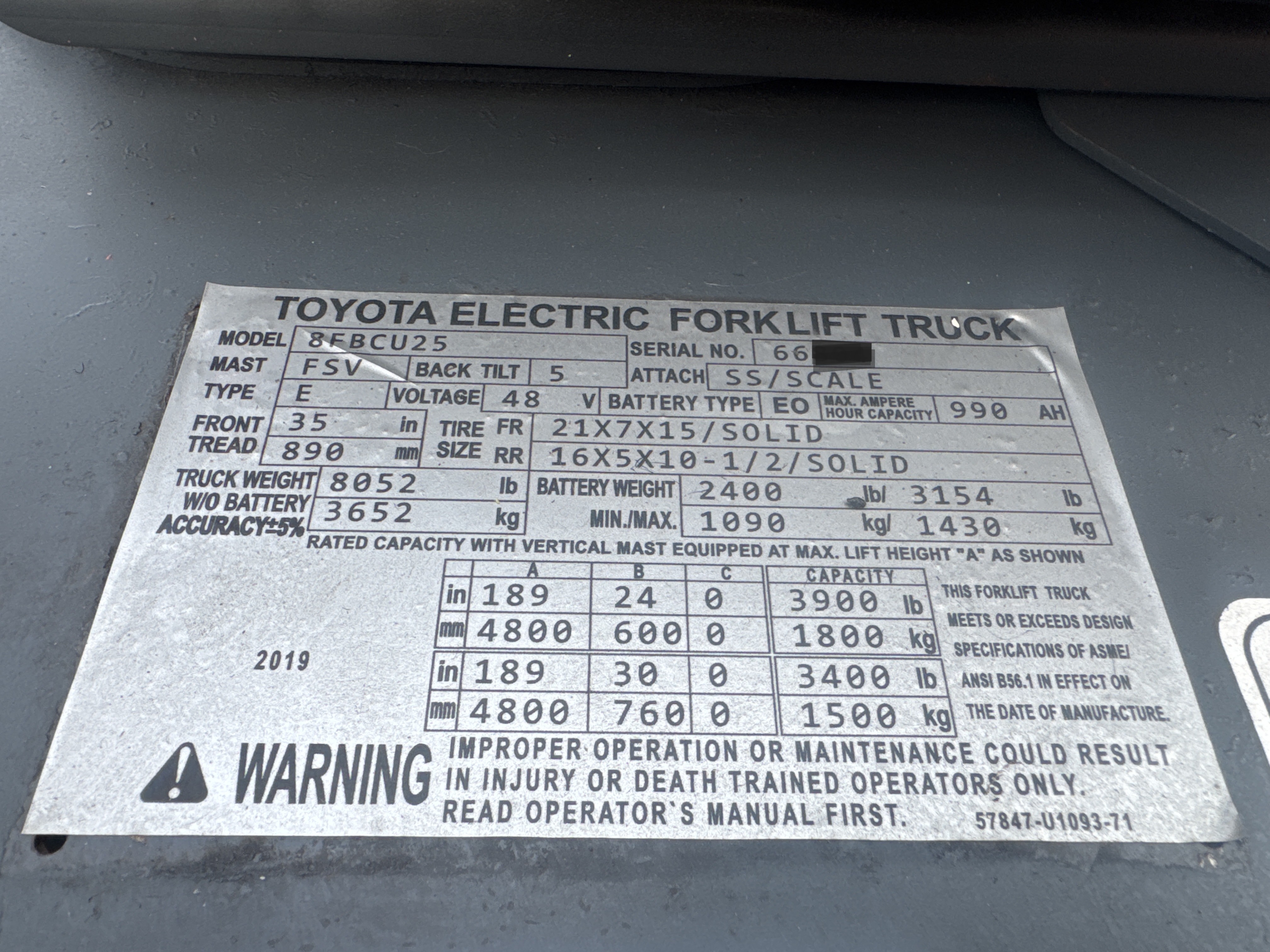FLM-015-Toyota-8FBCU25-Forklifts-inspection-General-Serial-number-1