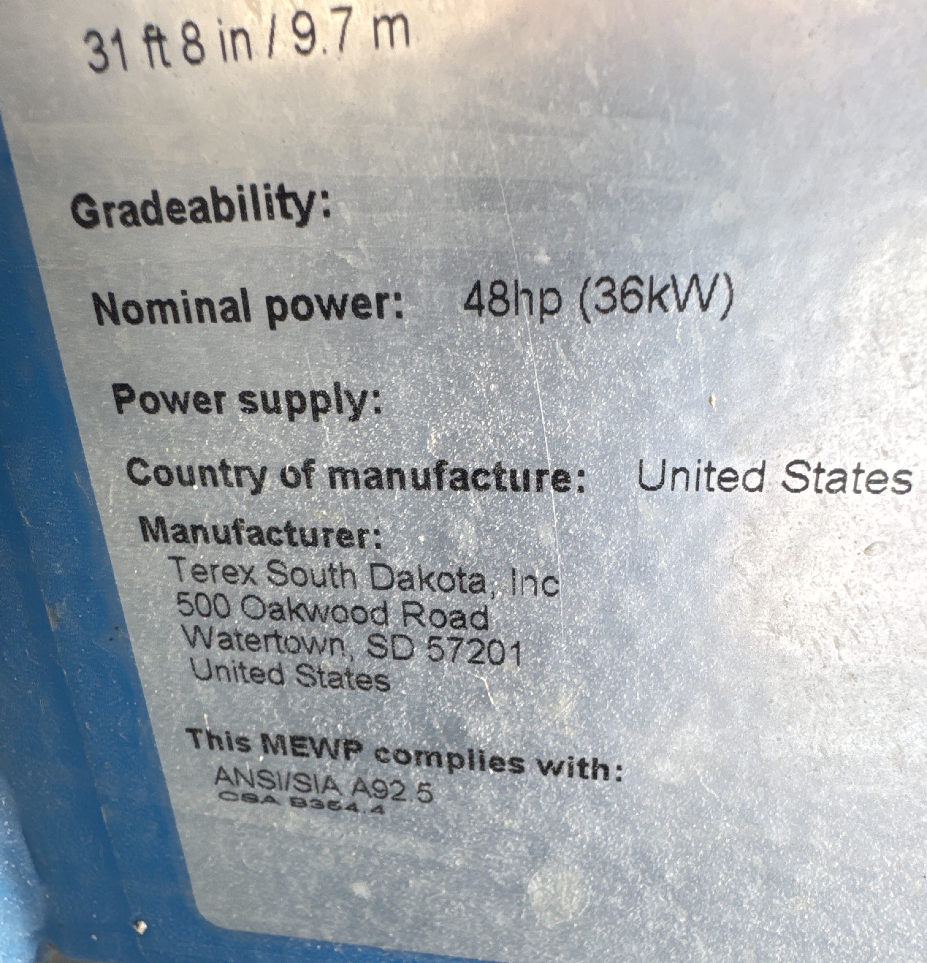BLA-014-Genie-S-40-Boom-lifts-inspection-General-Country-of-manufacture-1