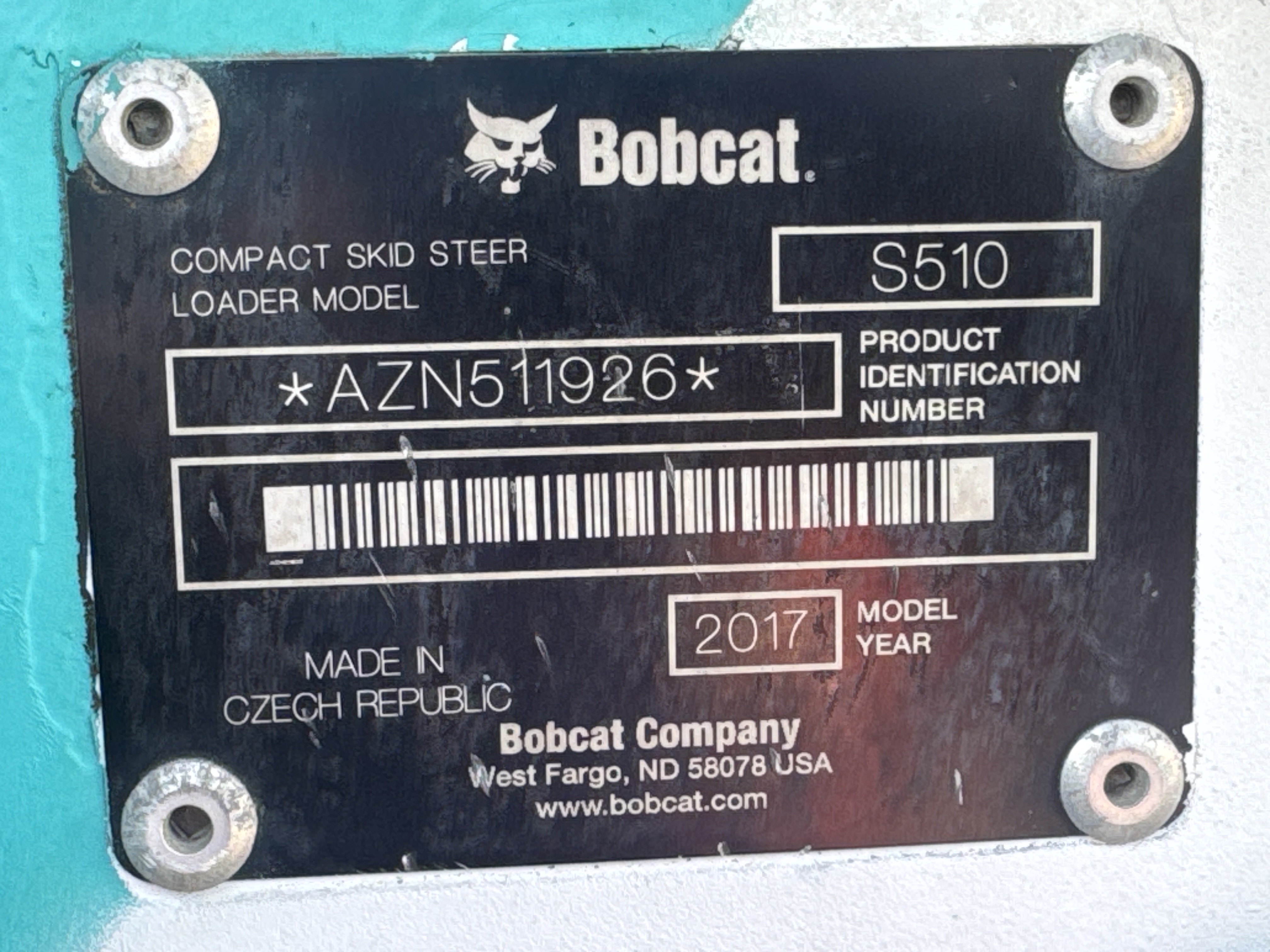 SSL-015-Bobcat-S510-Skid-steer-loaders-inspection-General-Serial-number-2
