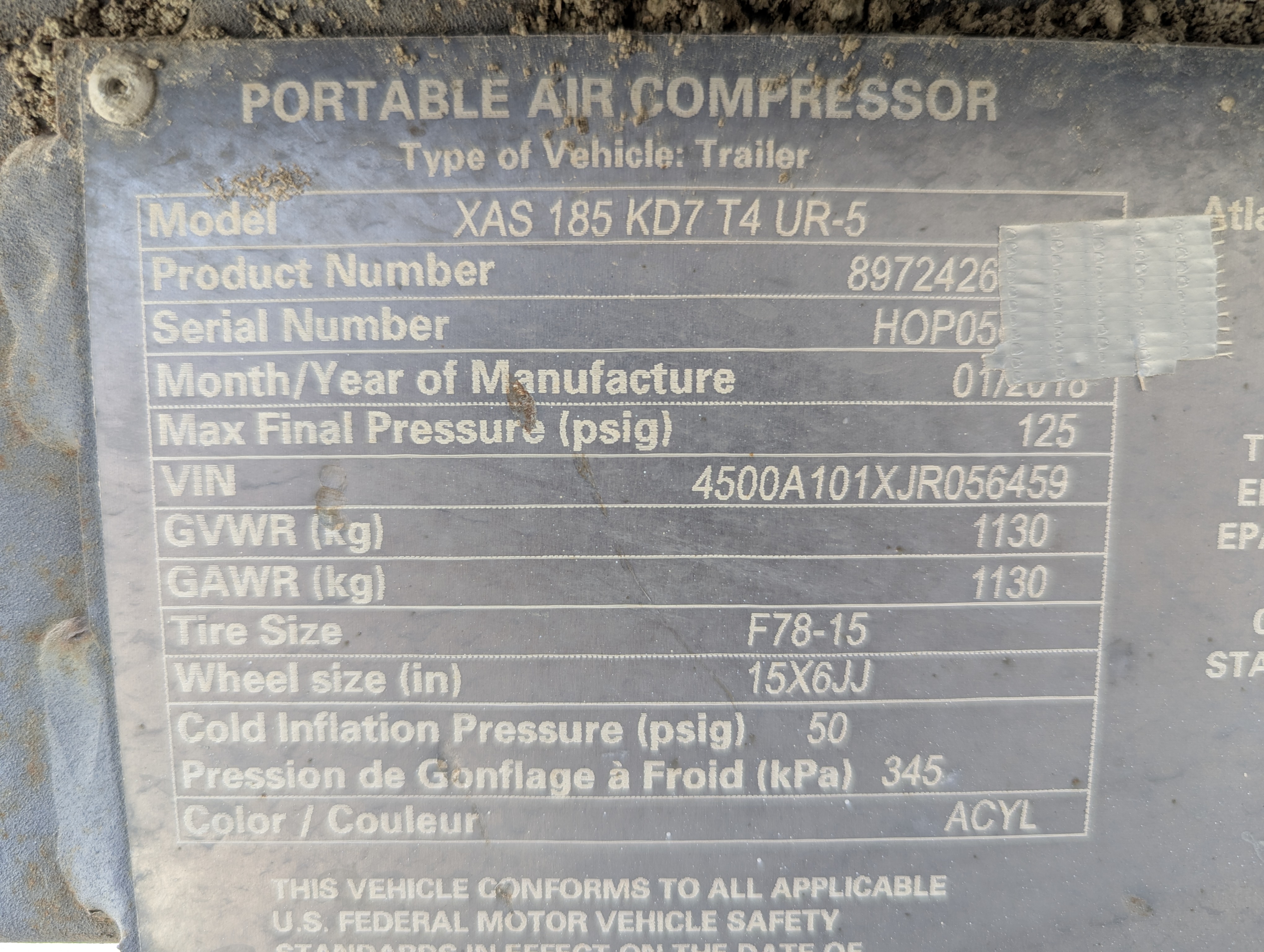ACA-011-Atlas-Copco-XAS-185-T4F-Air-compressors-inspection-General-Serial-number-1