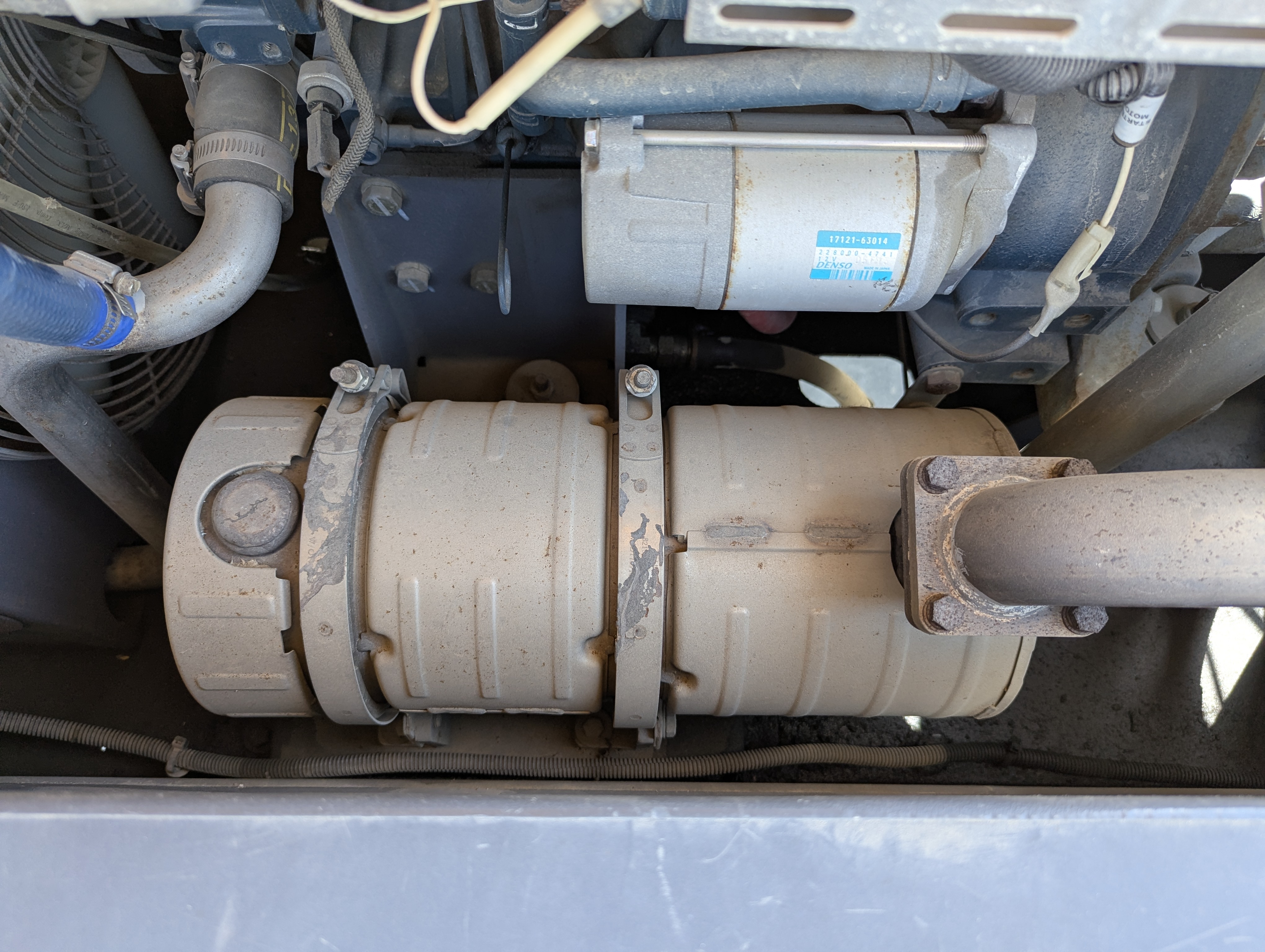 ACA-011-Atlas-Copco-XAS-185-T4F-Air-compressors-inspection-Engine-Exhaust-system-1