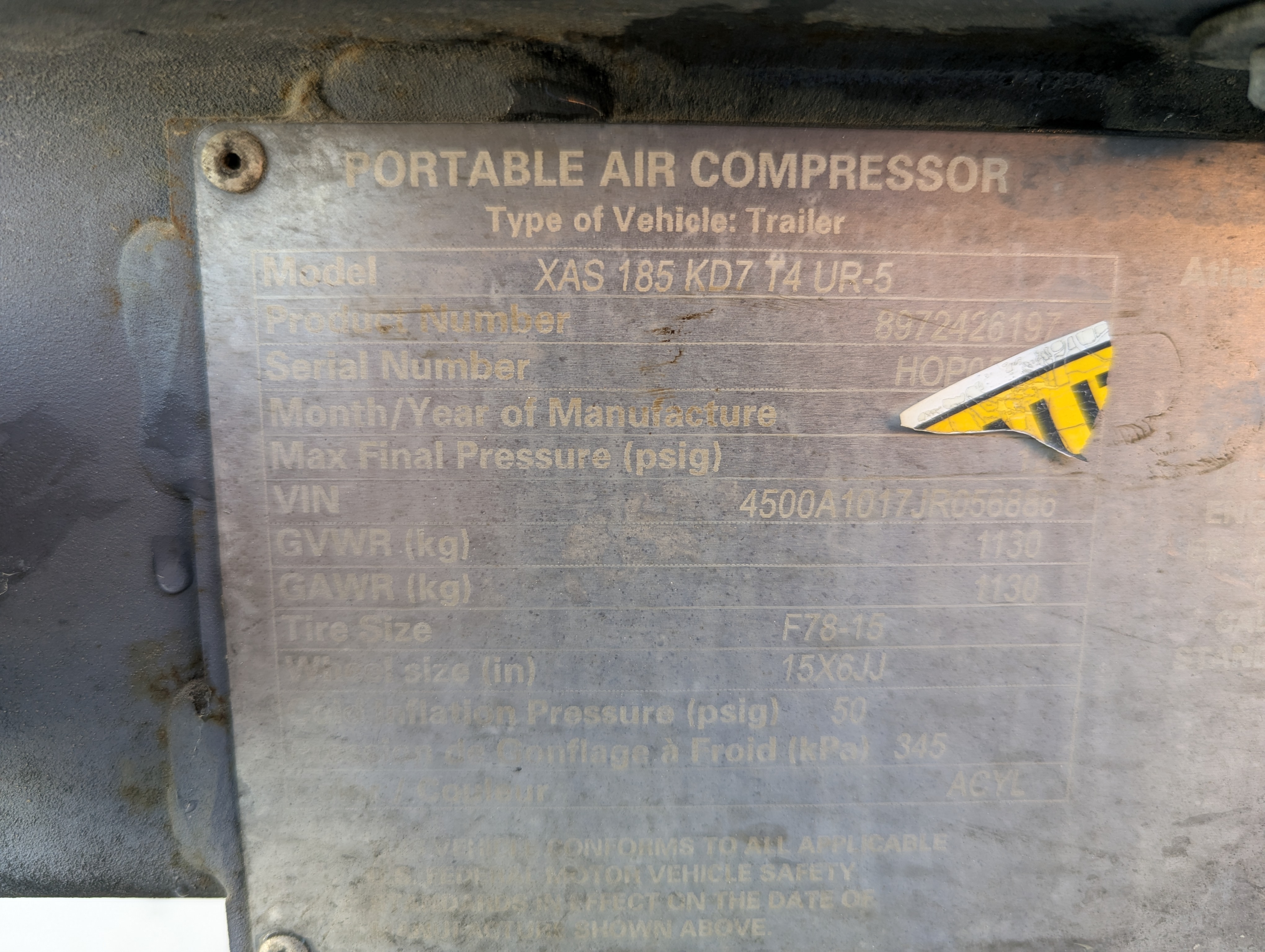 ACA-017-Atlas-Copco-XAS-185-T4F-Air-compressors-inspection-General-Serial-number-1