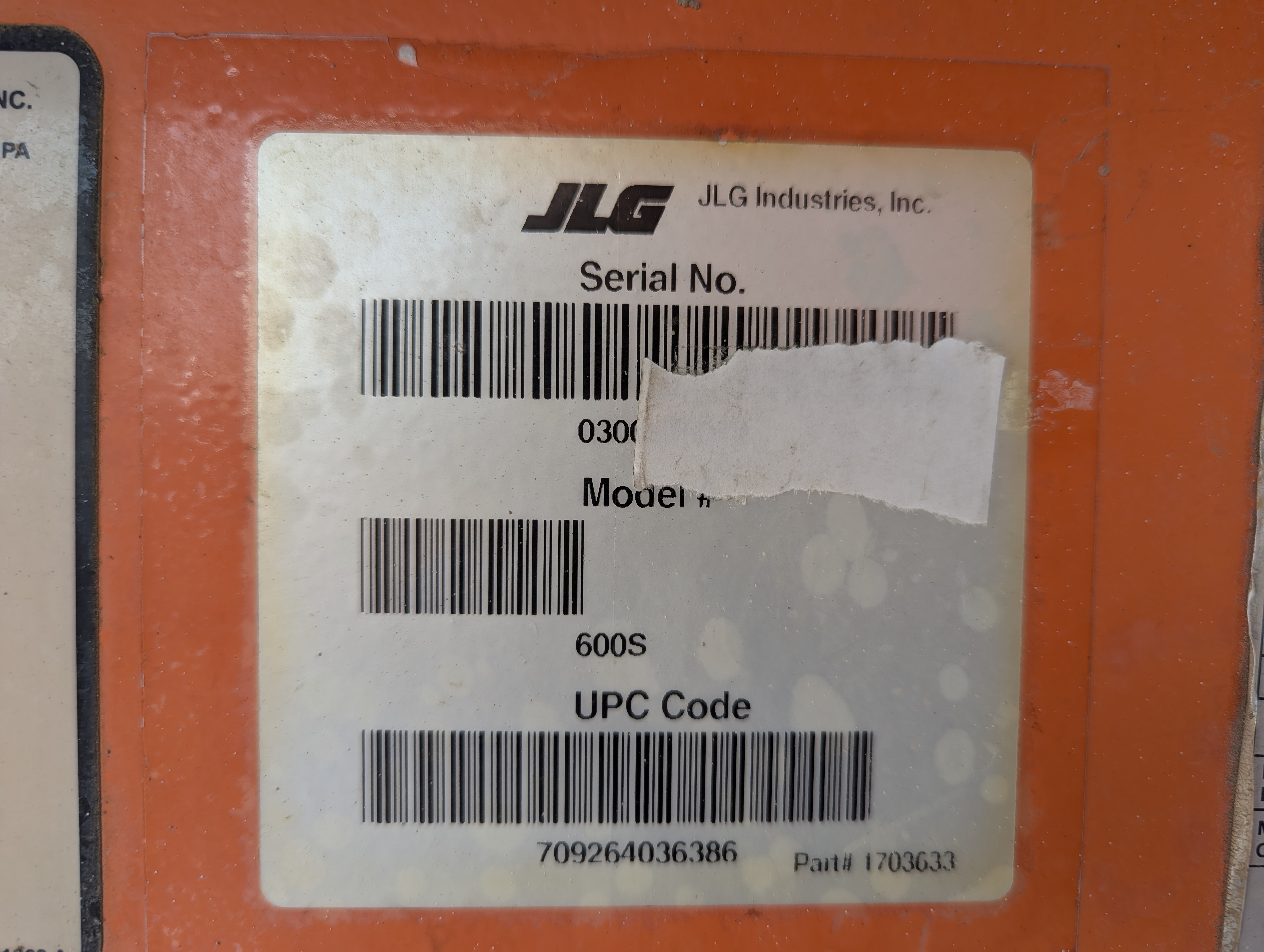 BLA-009-JLG-600S-Boom-lifts-inspection-General-Serial-number-1
