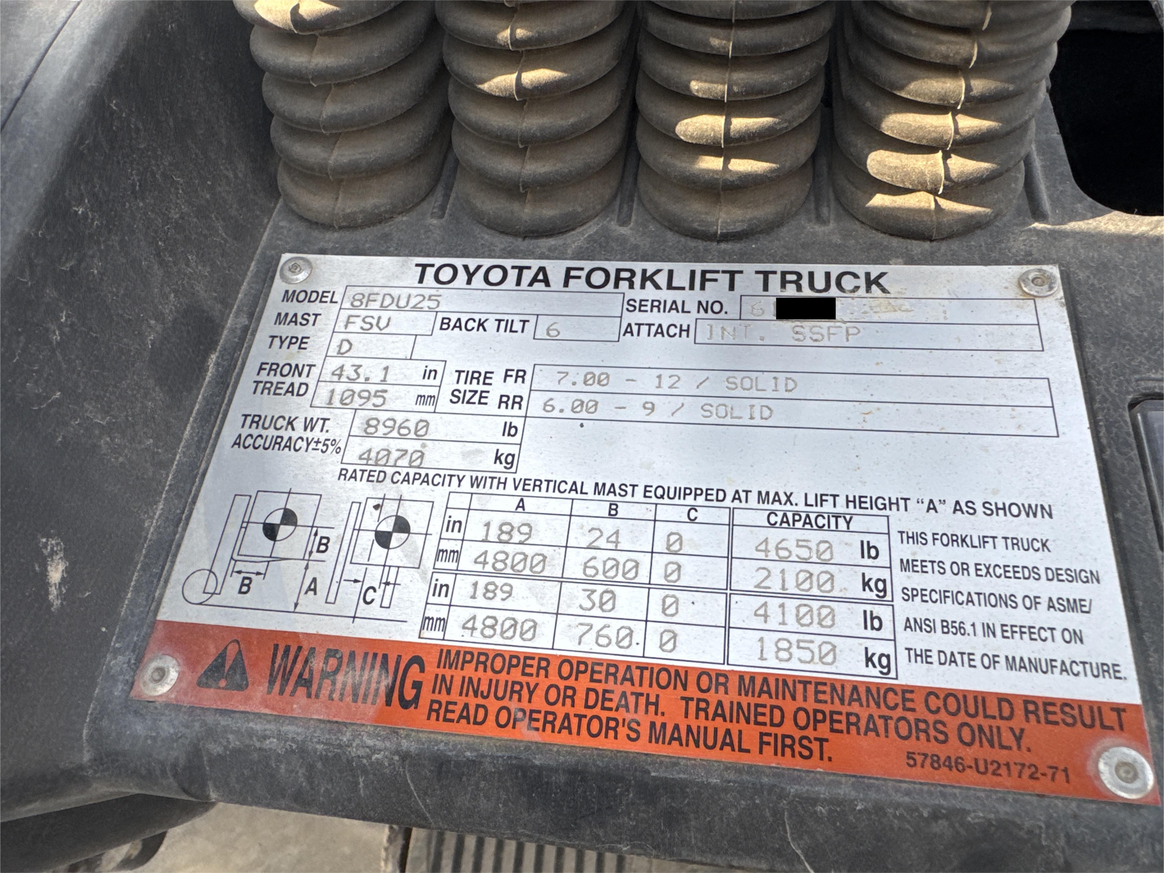 FLM-004-Toyota-8FDU25-Forklifts-inspection-General-Serial-number-1