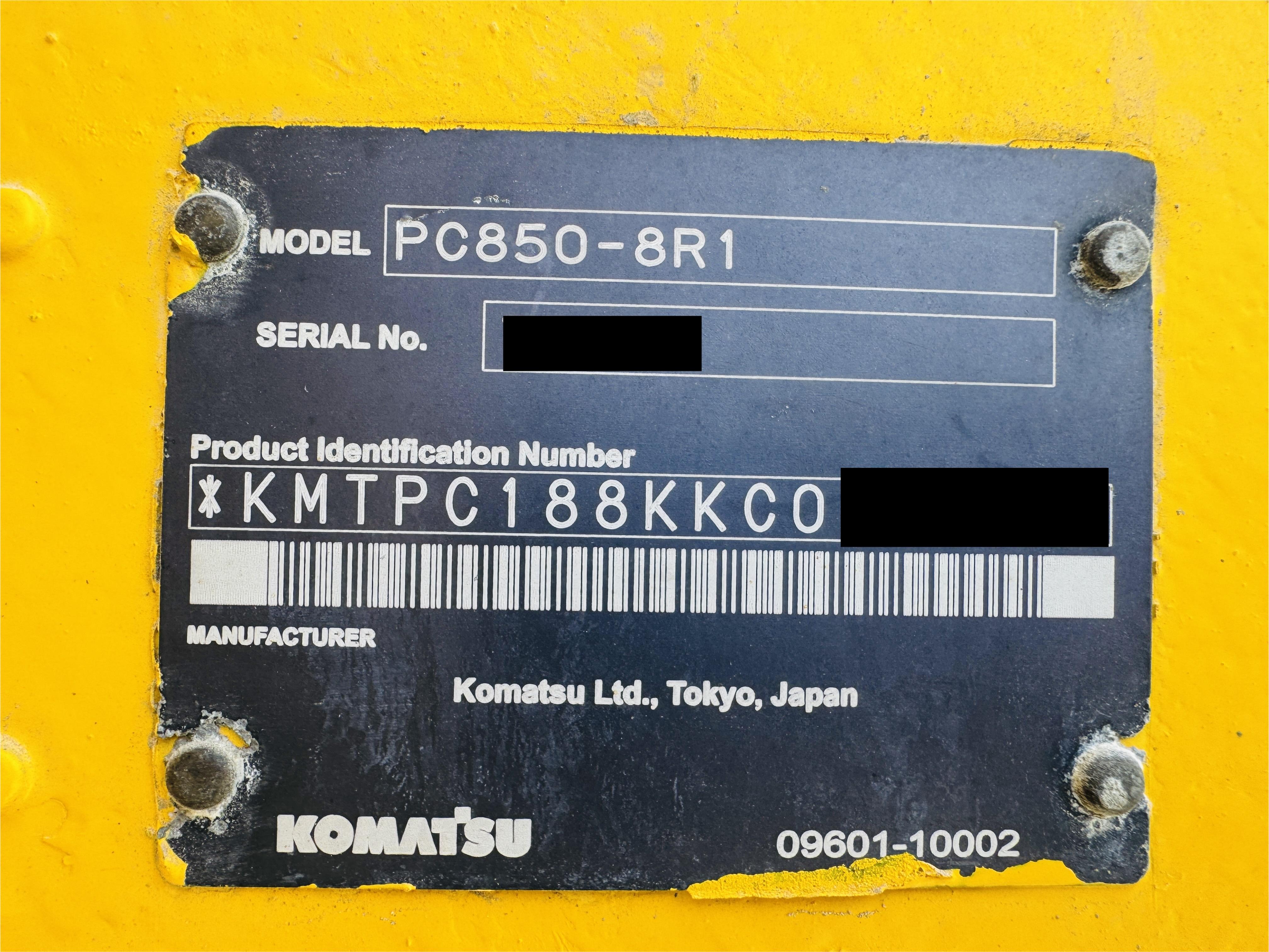 LBX-001-كوماتسو-PC850-8R1-حفارات-ذات-ذراع-طويل-فحص-نظرة-عامة-الرقم-التسلسلي-1