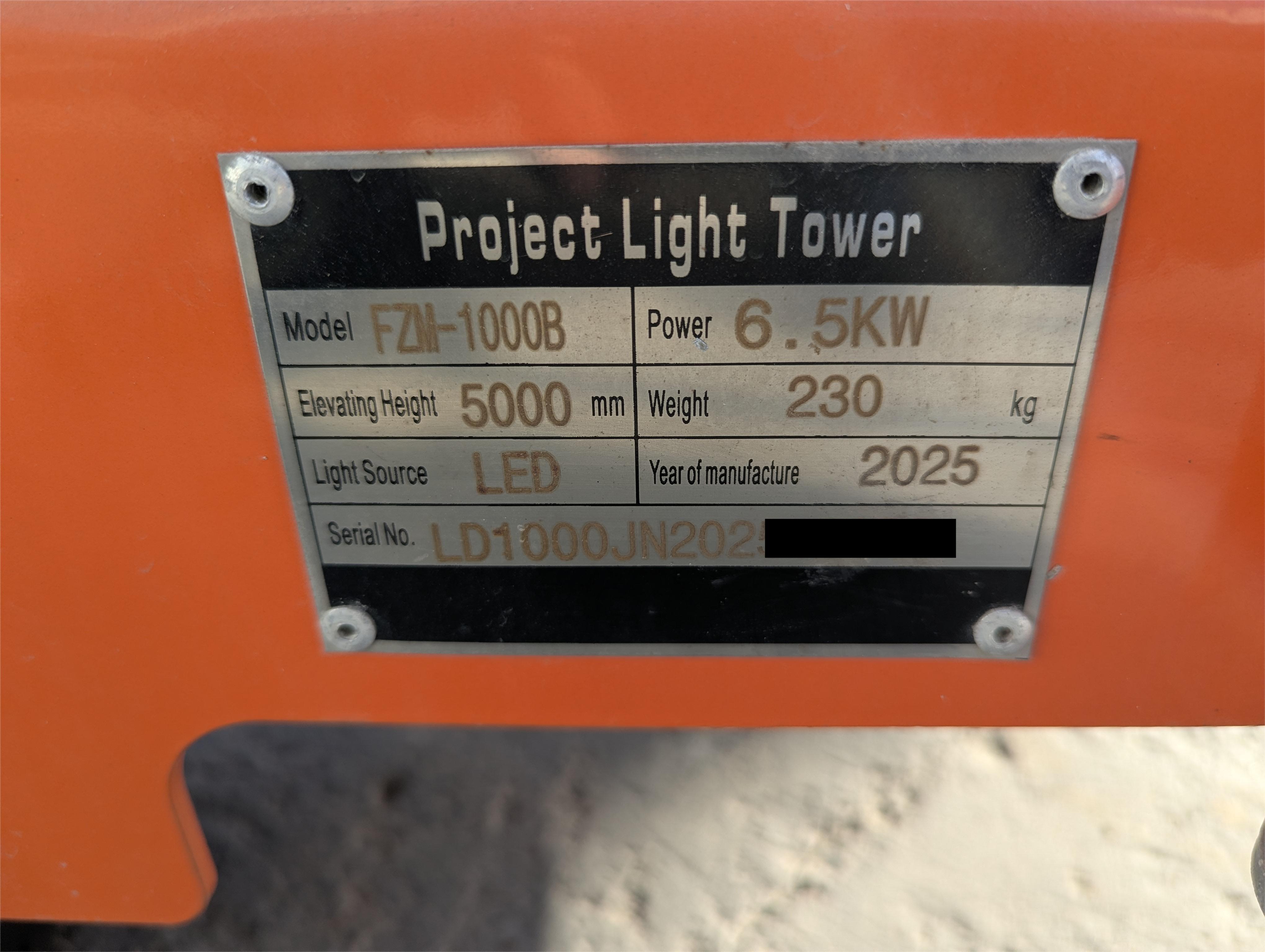 LTA-001-Furd-FZM-1000B-Light-towers-inspection-General-Serial-number-2