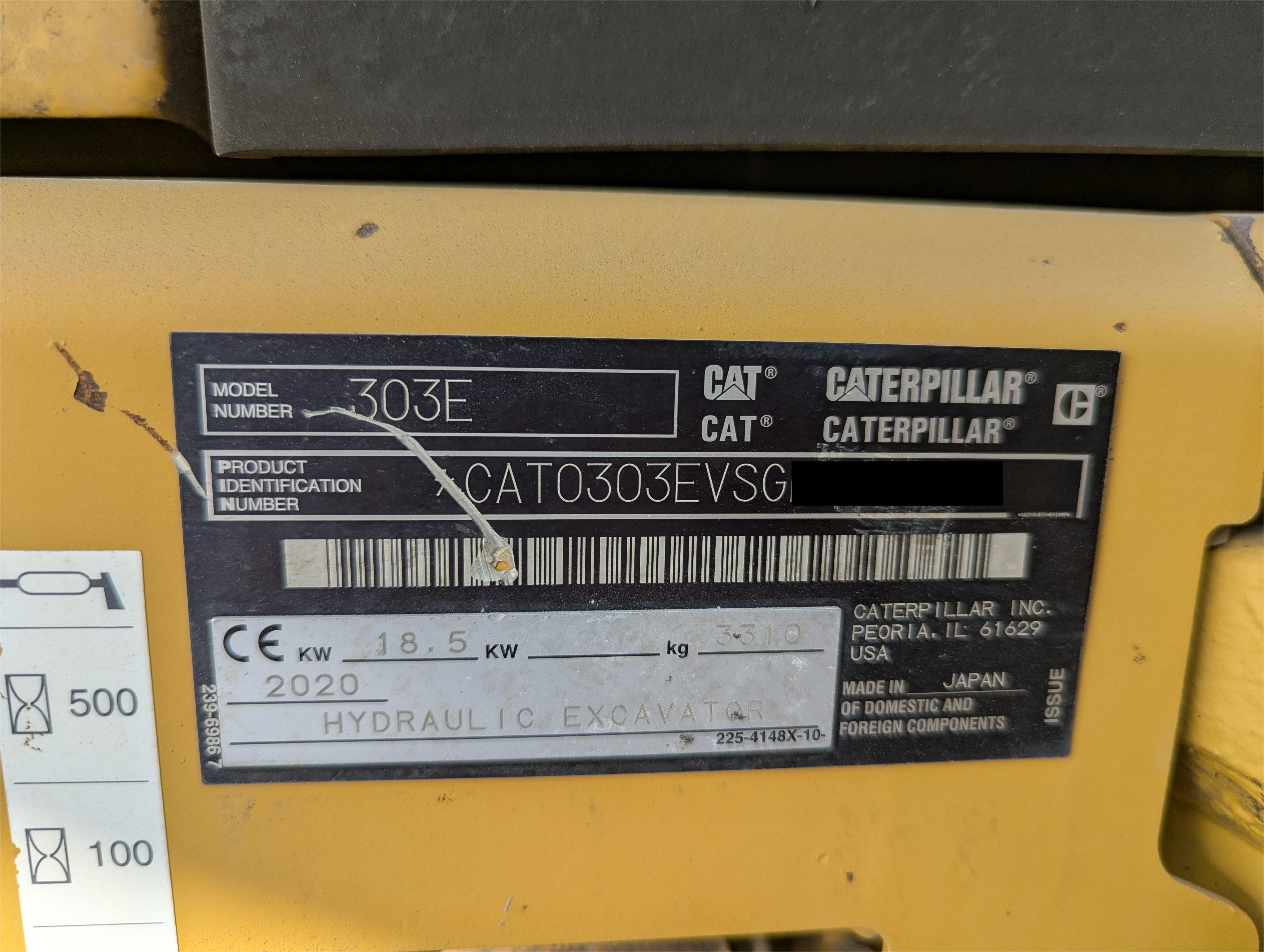 MNX-004-Cat-303E-Mini-excavators-inspection-General-Serial-number-2