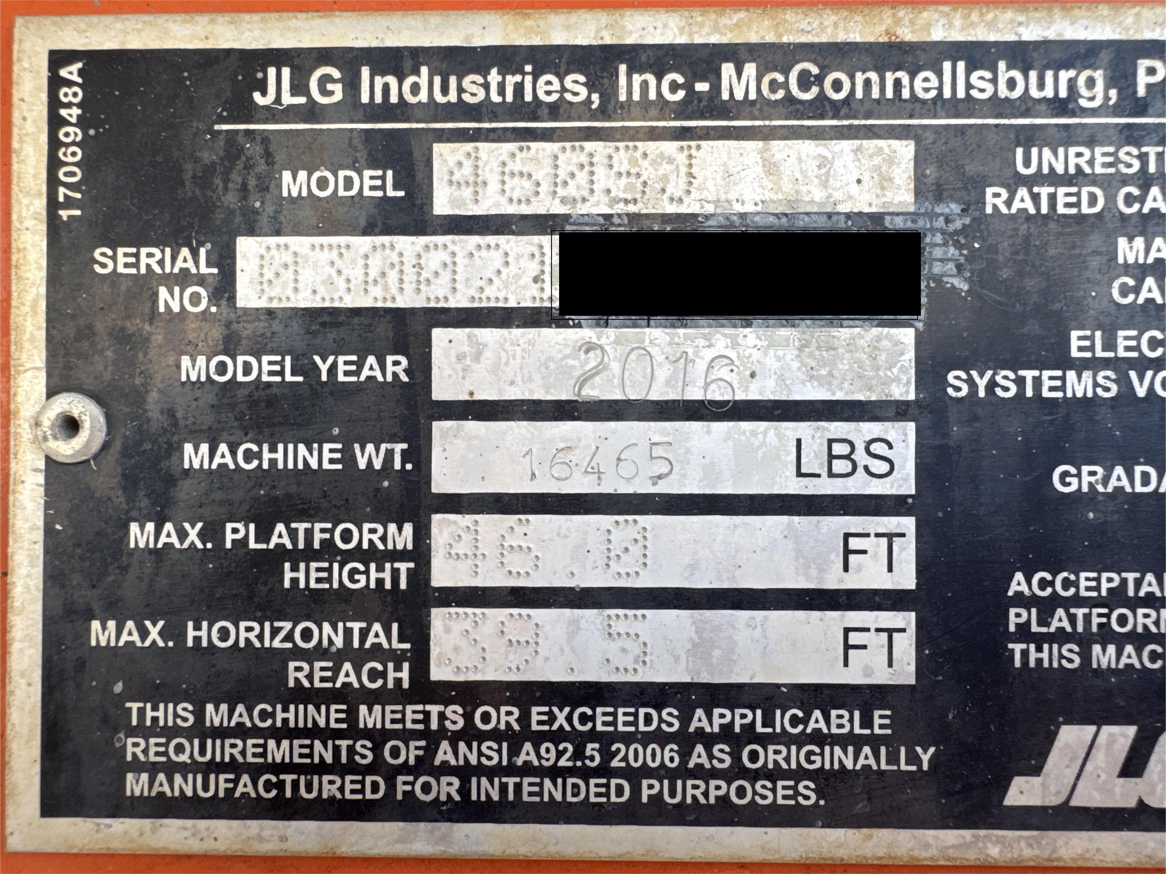 BLA-006-JLG-460SJ-Boom-lifts-inspection-General-Serial-number-1