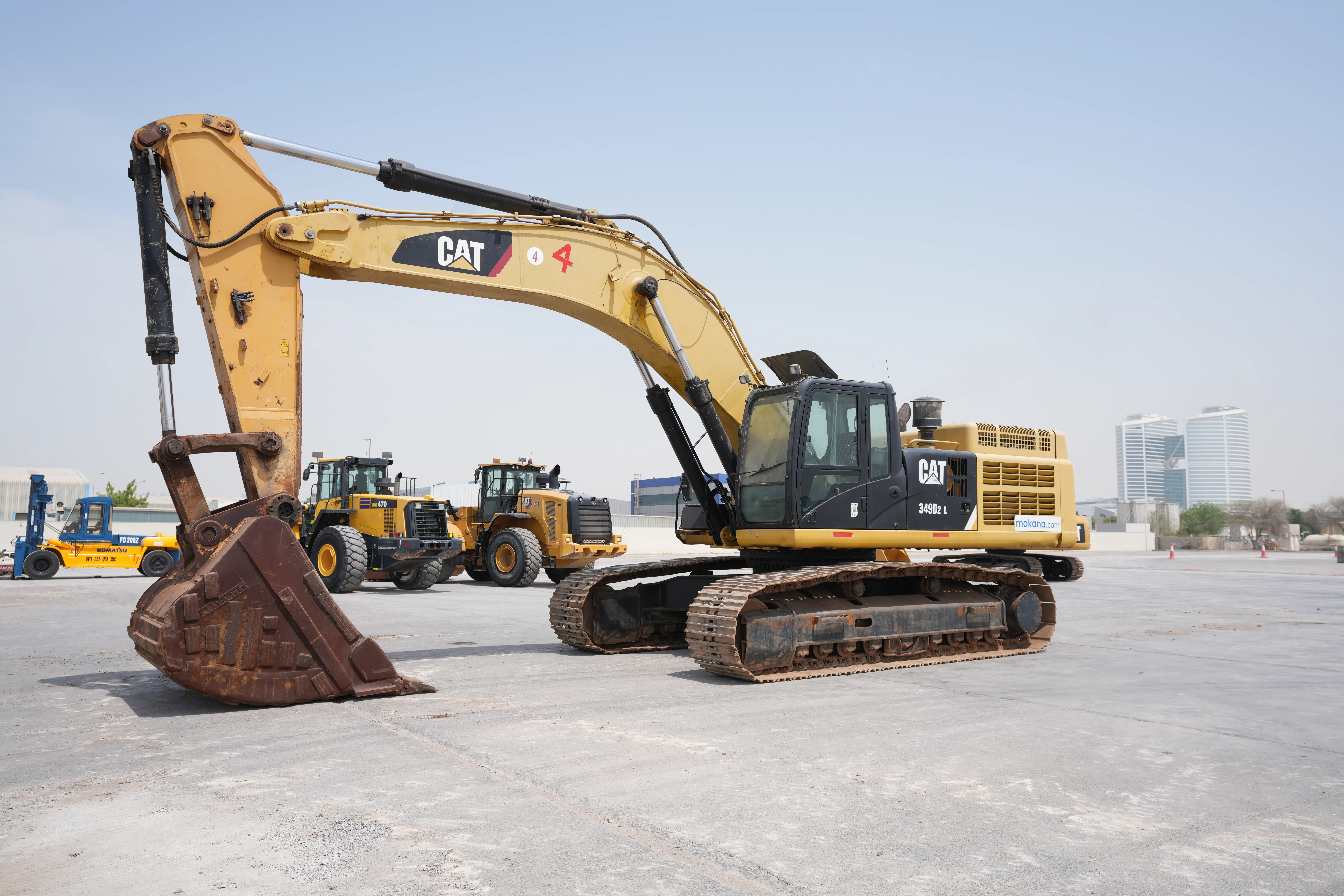 LEX-004-Cat-349D2L-large-excavator-exterior-front-left-side-view