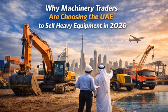 لماذا يختار تجار المعدات الثقيلة الإمارات لبيع معداتهم في 2026